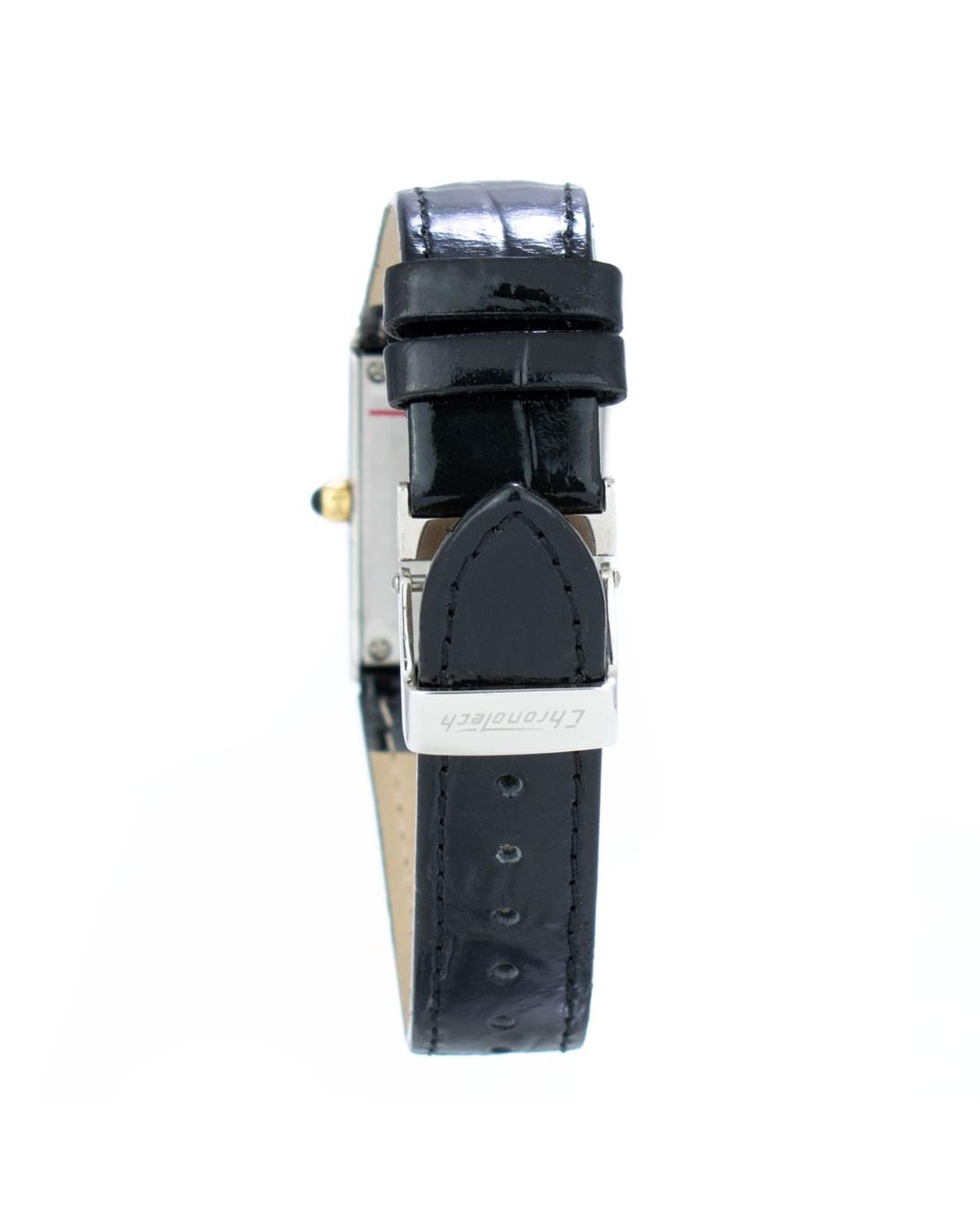 Chronotech Women's Black Leather Watch - One Size