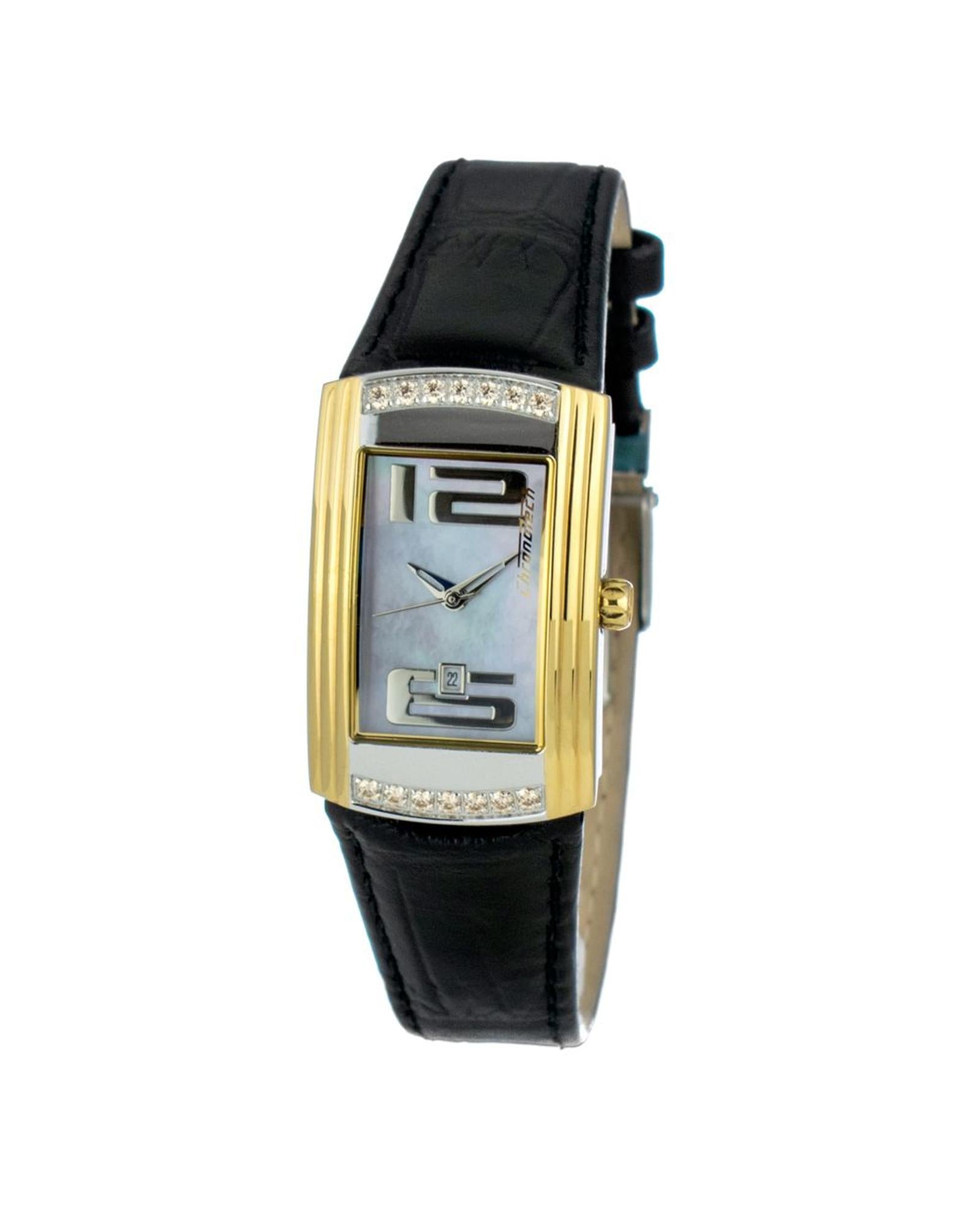 Chronotech Women's Black Leather Watch - One Size