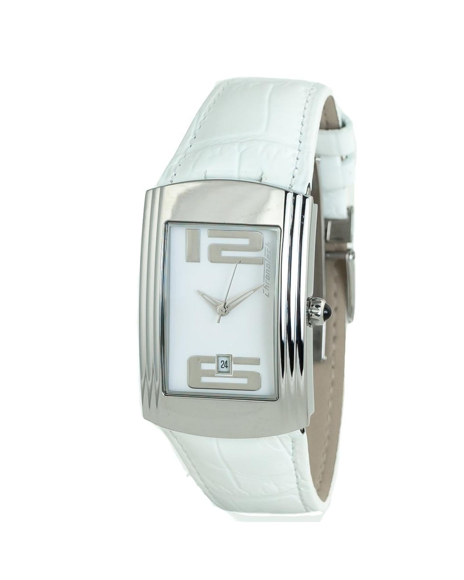 Chronotech Unisex's White Leather Watch - One Size