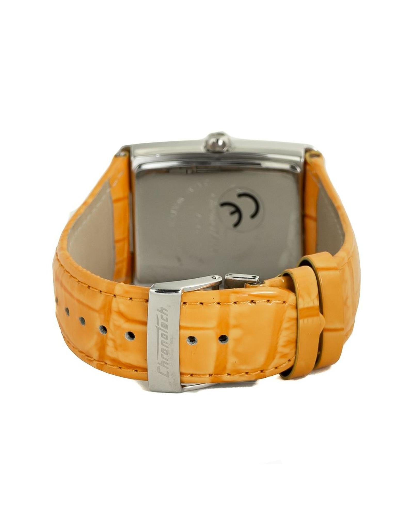 Chronotech Unisex's Orange Leather Watch - One Size