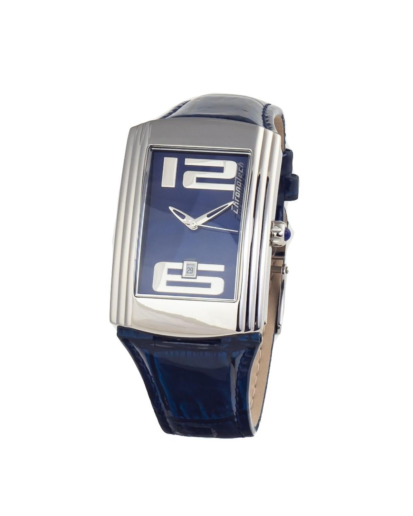 Chronotech Men's Blue Leather Watch - One Size