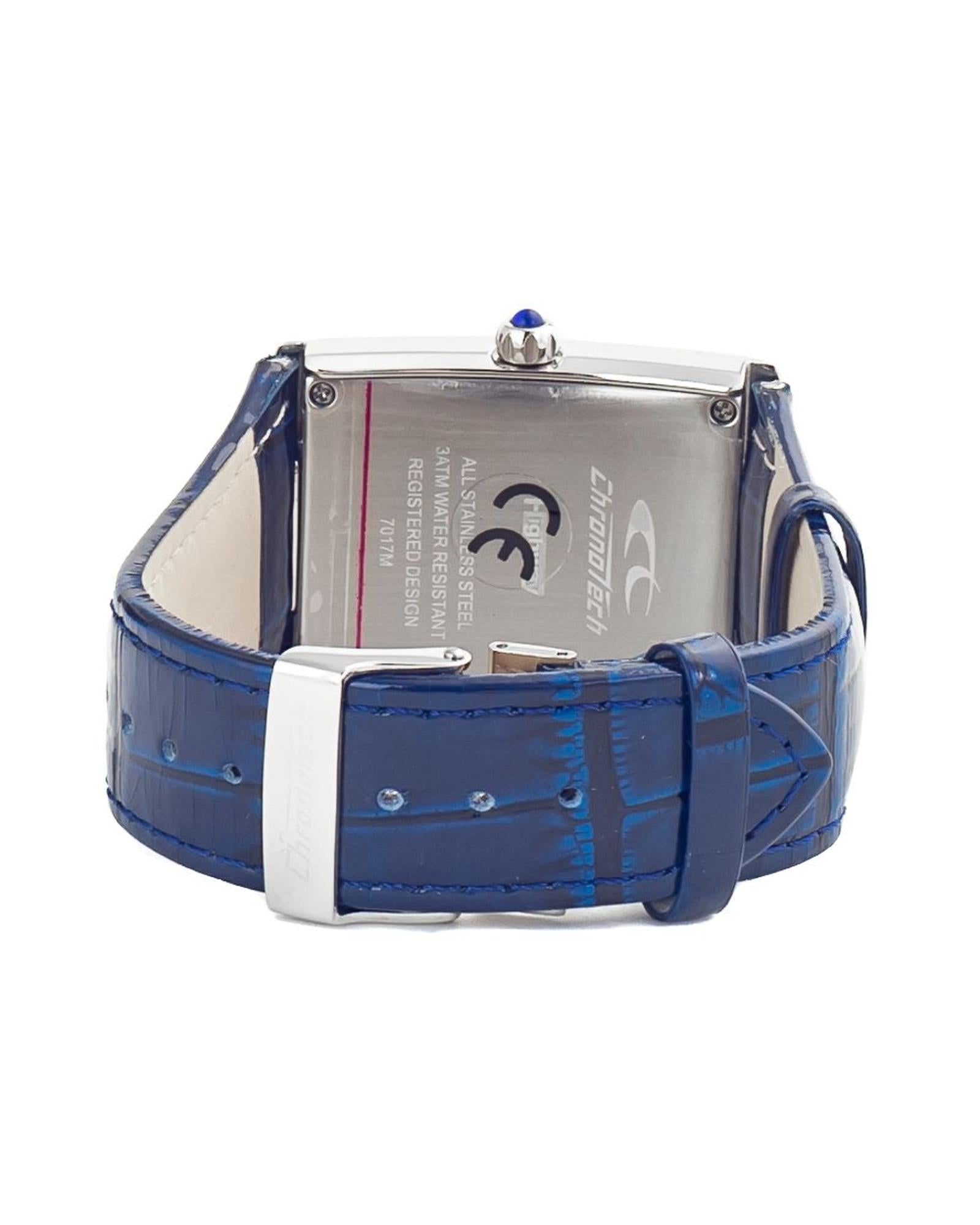 Chronotech Men's Blue Leather Watch - One Size