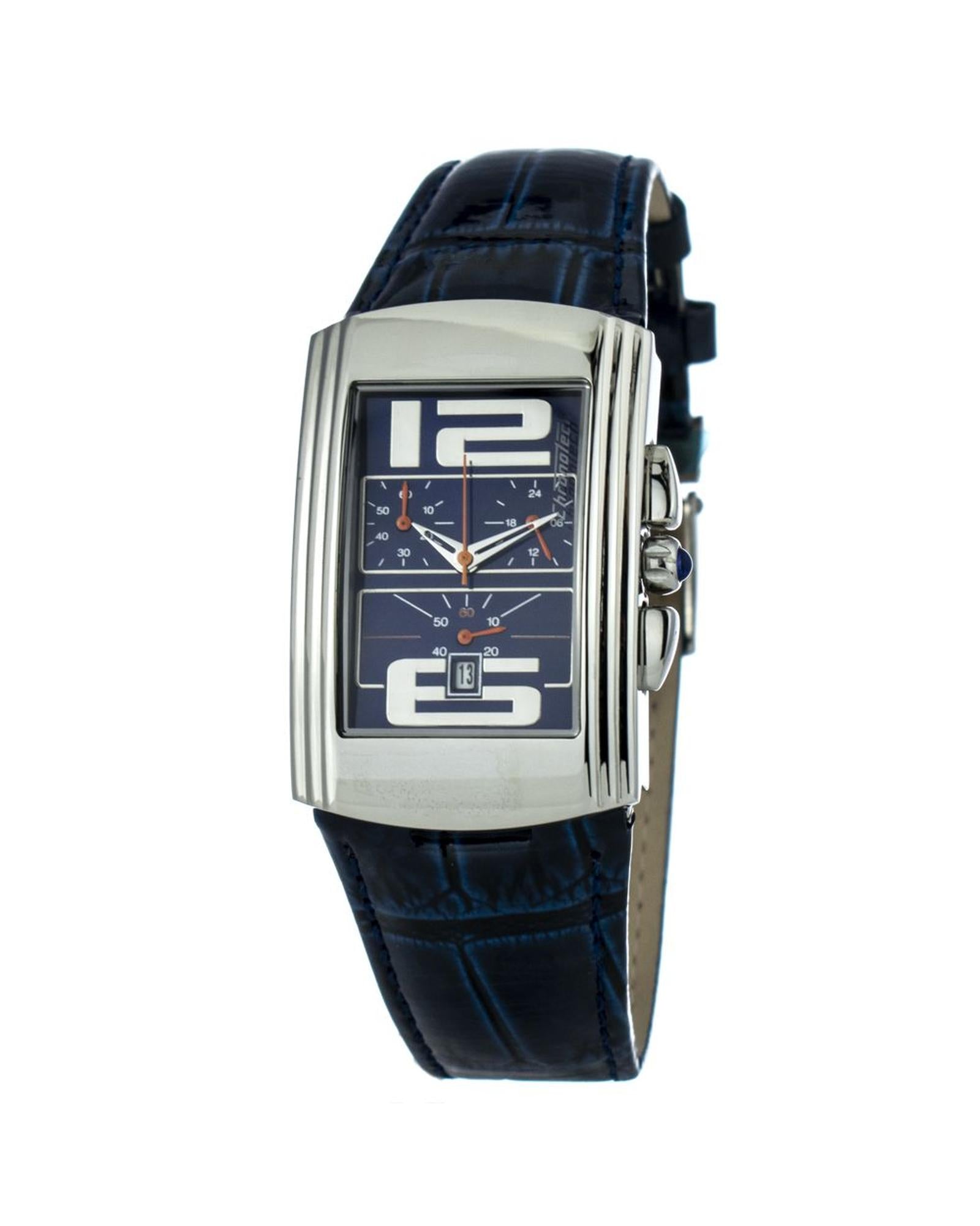 Chronotech Unisex's Blue Leather Watch - One Size