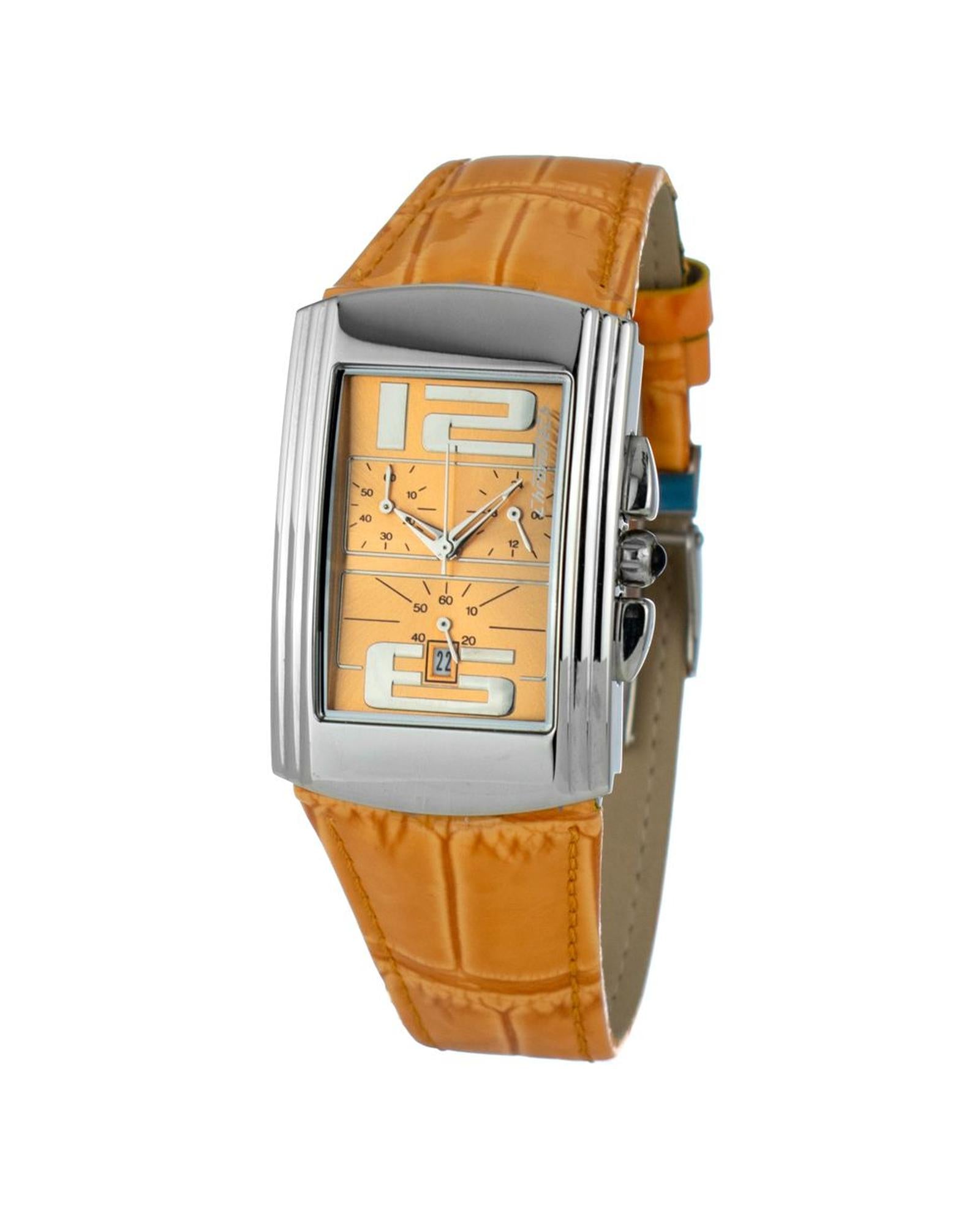 Chronotech Men's Orange Leather Watch - One Size