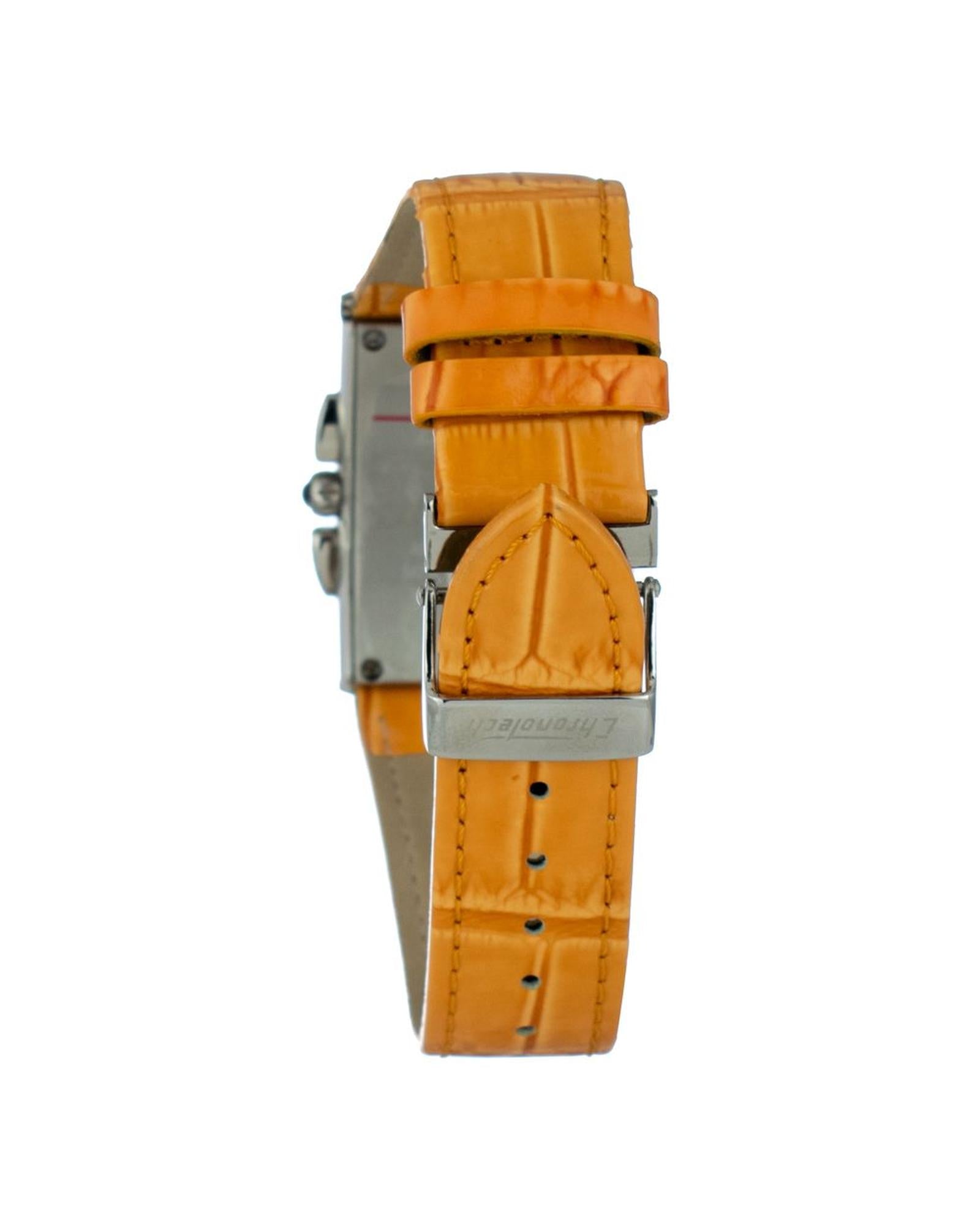 Chronotech Men's Orange Leather Watch - One Size