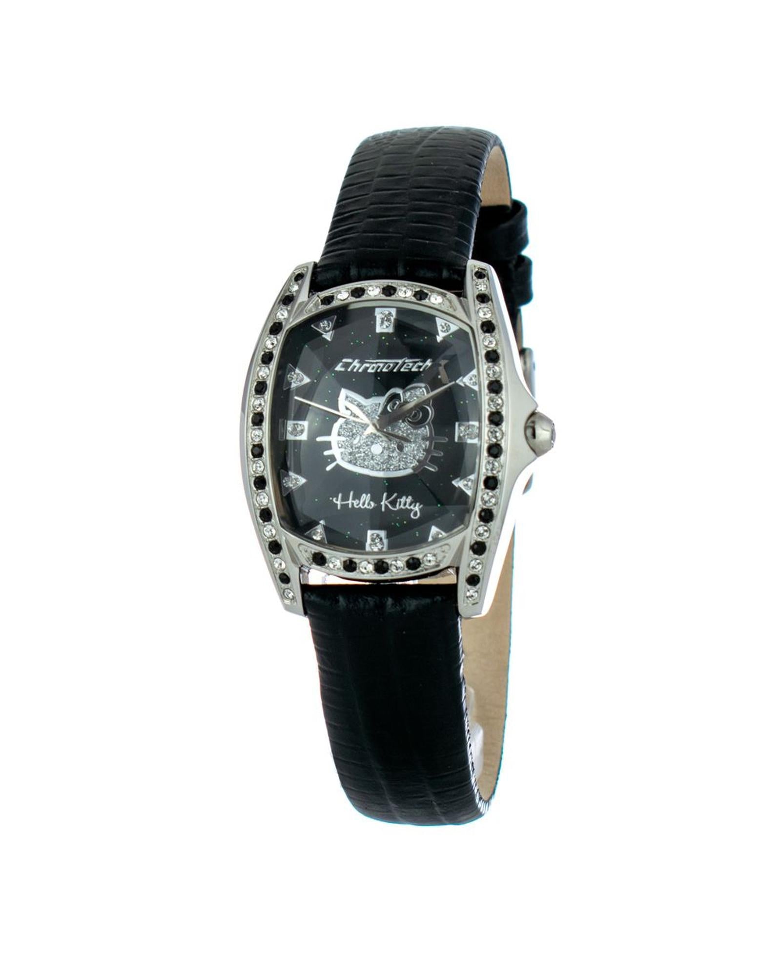 Chronotech Women's Black Leather Watch - One Size
