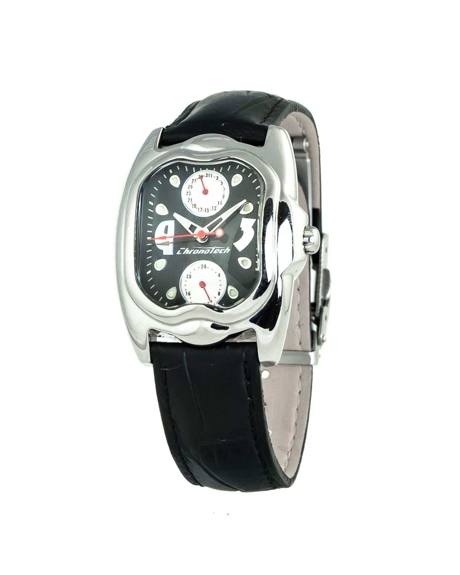 Chronotech Women's Black Leather Watch - One Size