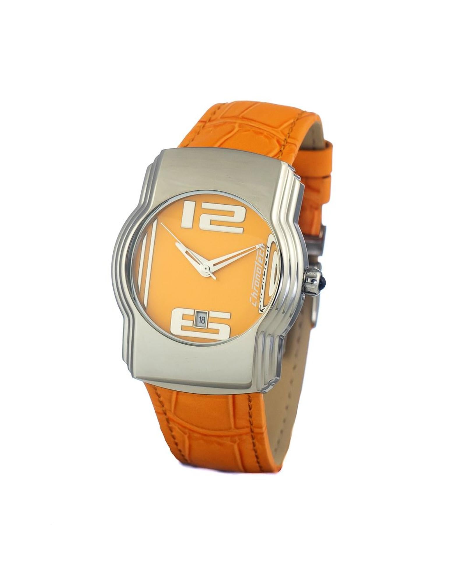 Chronotech Women's Orange Leather Watch - One Size
