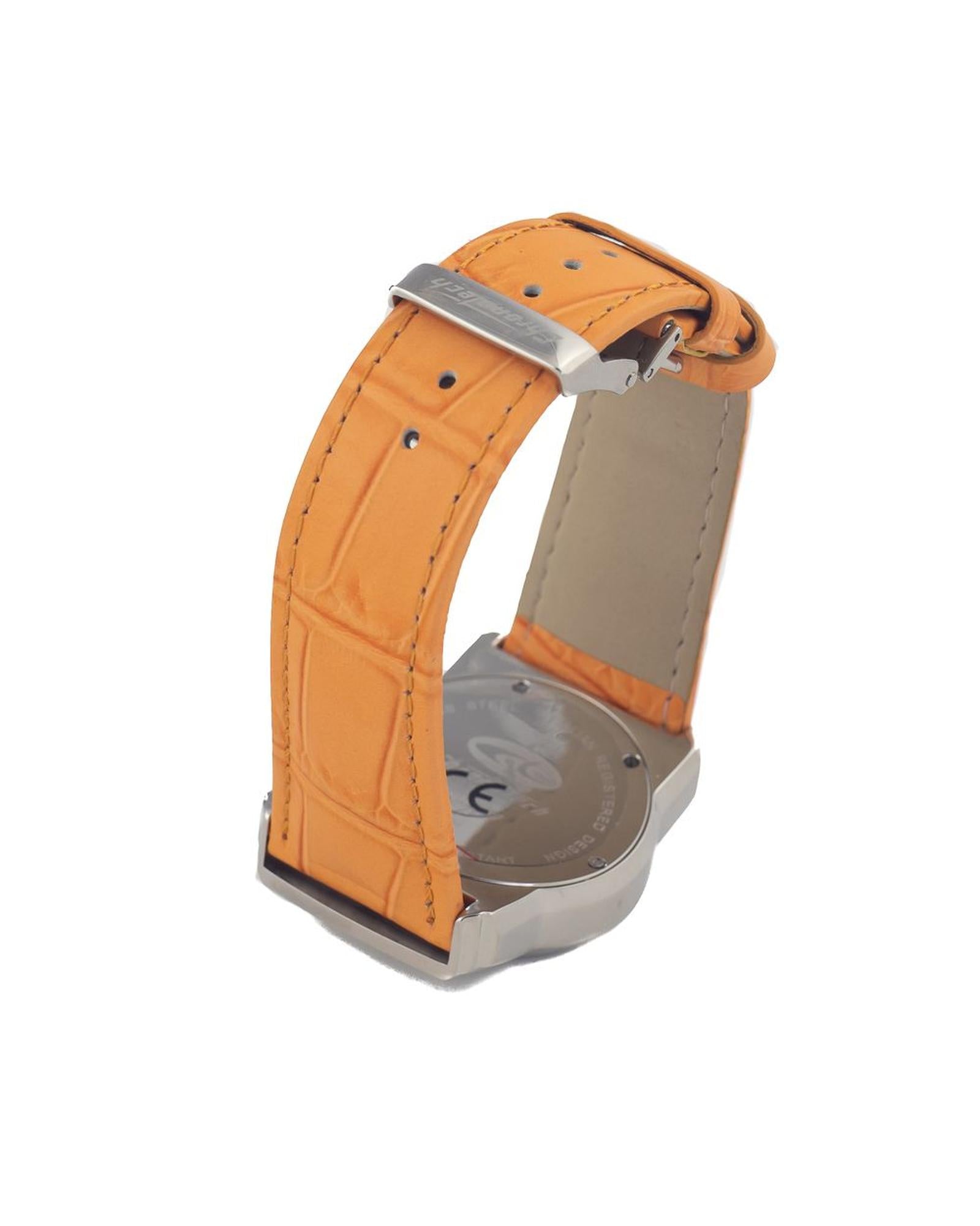 Chronotech Unisex's Orange Leather Watch - One Size