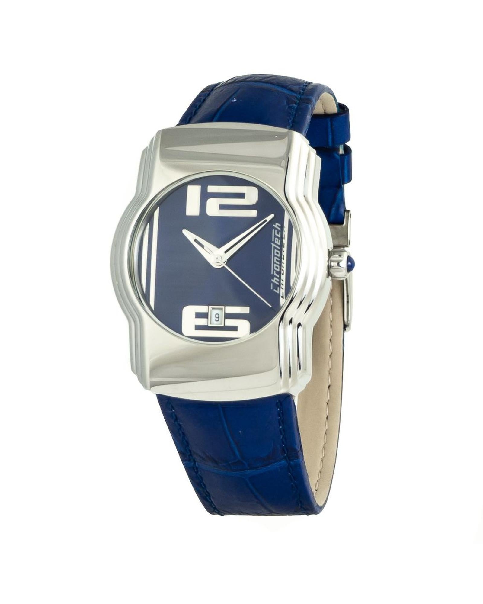 Chronotech Unisex's Blue Leather Watch - One Size
