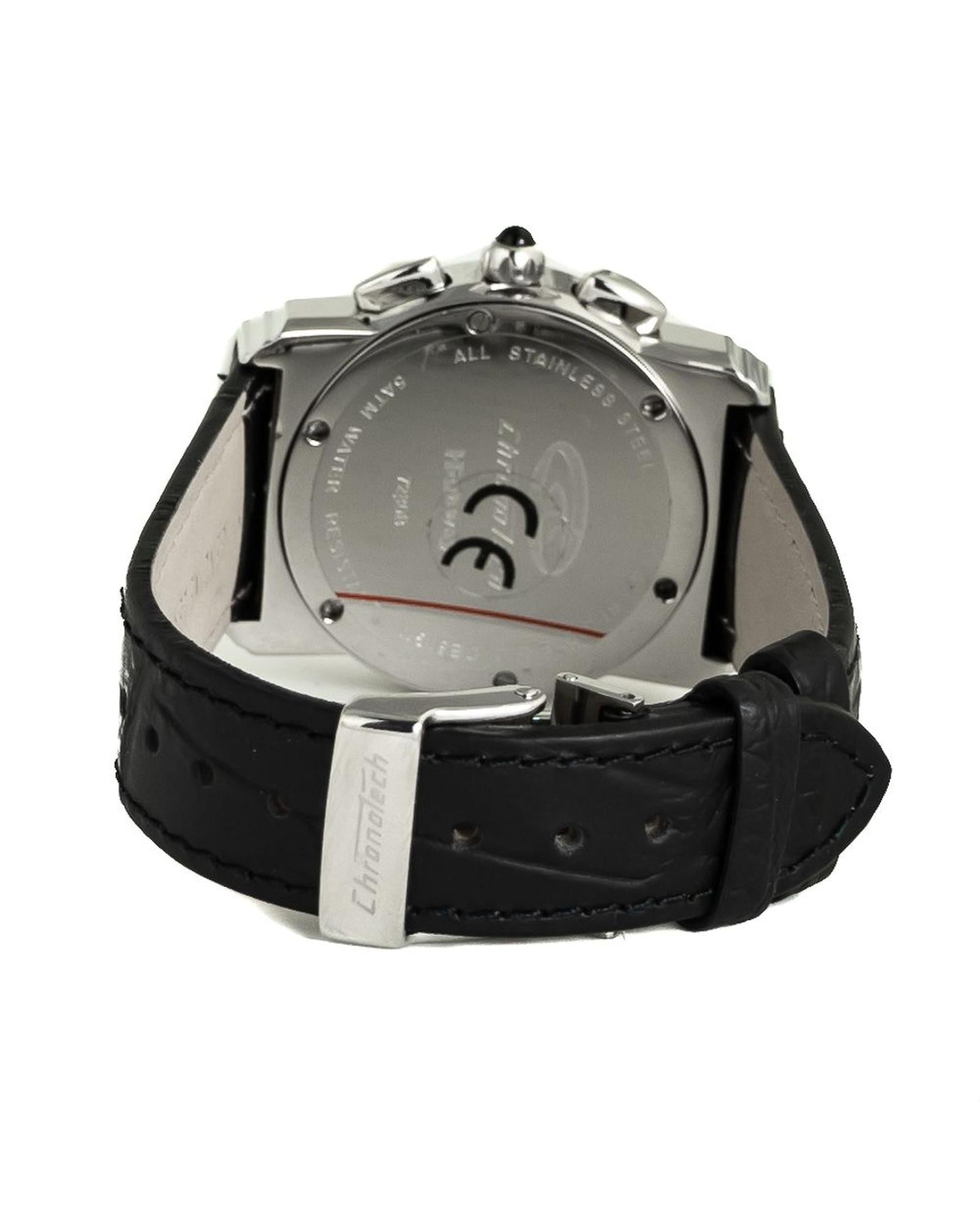 Chronotech Women's Black Leather Watch - One Size