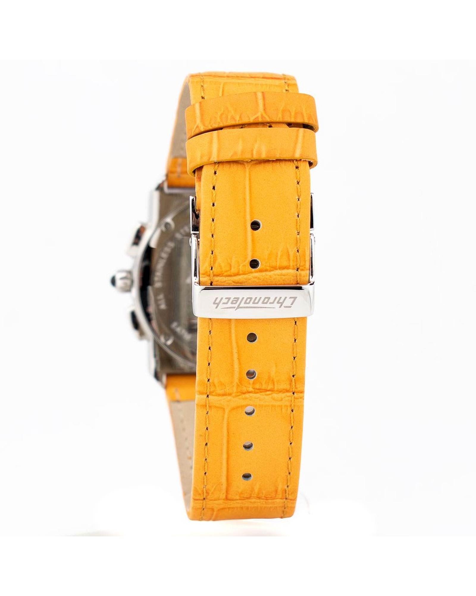 Chronotech Unisex's Orange Leather Watch - One Size