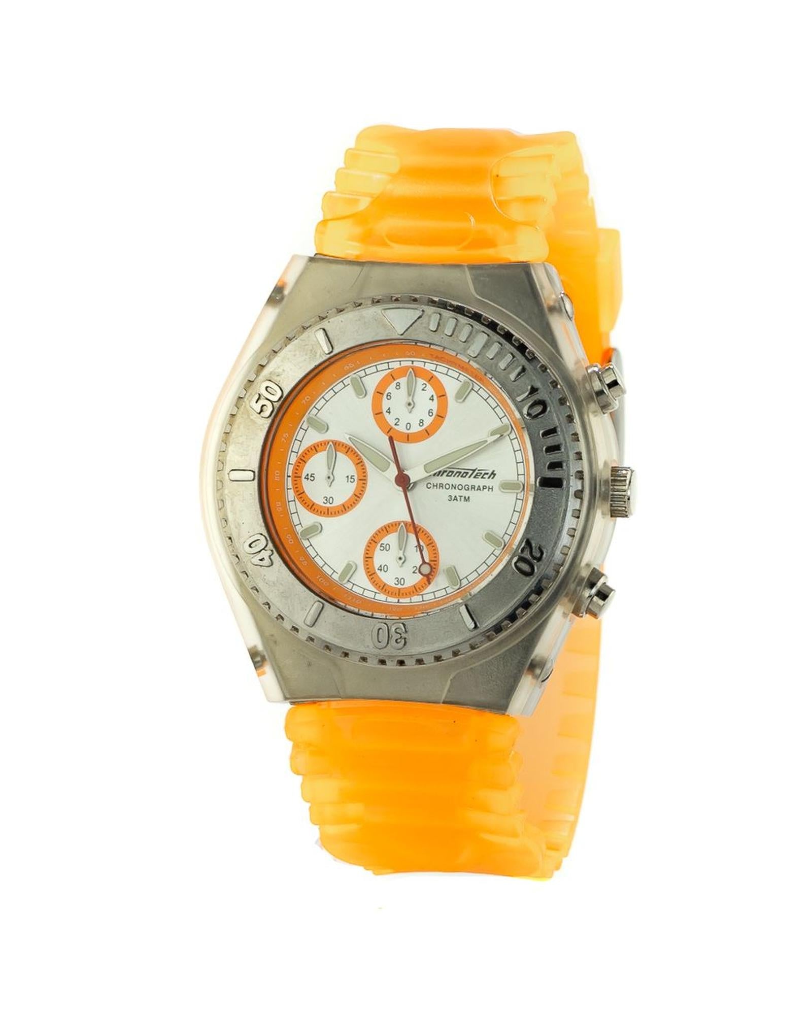 Chronotech Unisex's Orange Rubber Watch - One Size