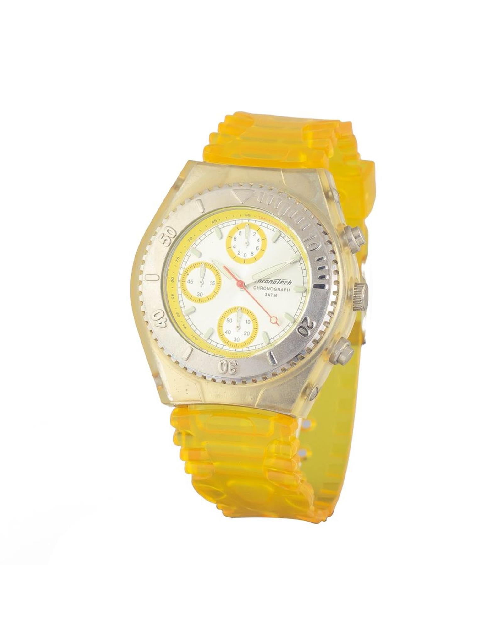 Chronotech Unisex's Yellow Rubber Watch - One Size