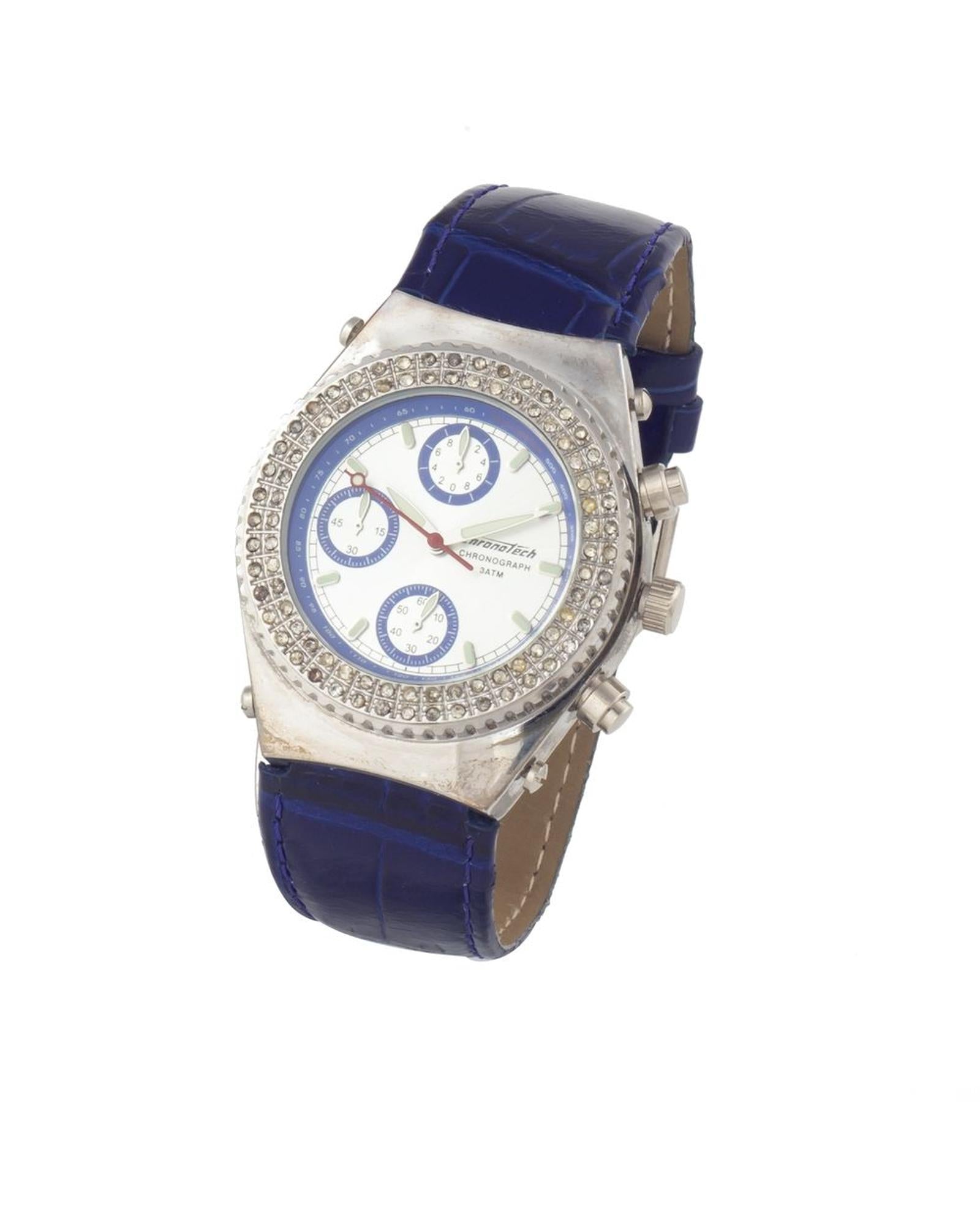 Chronotech Women's Blue Leather Watch - One Size