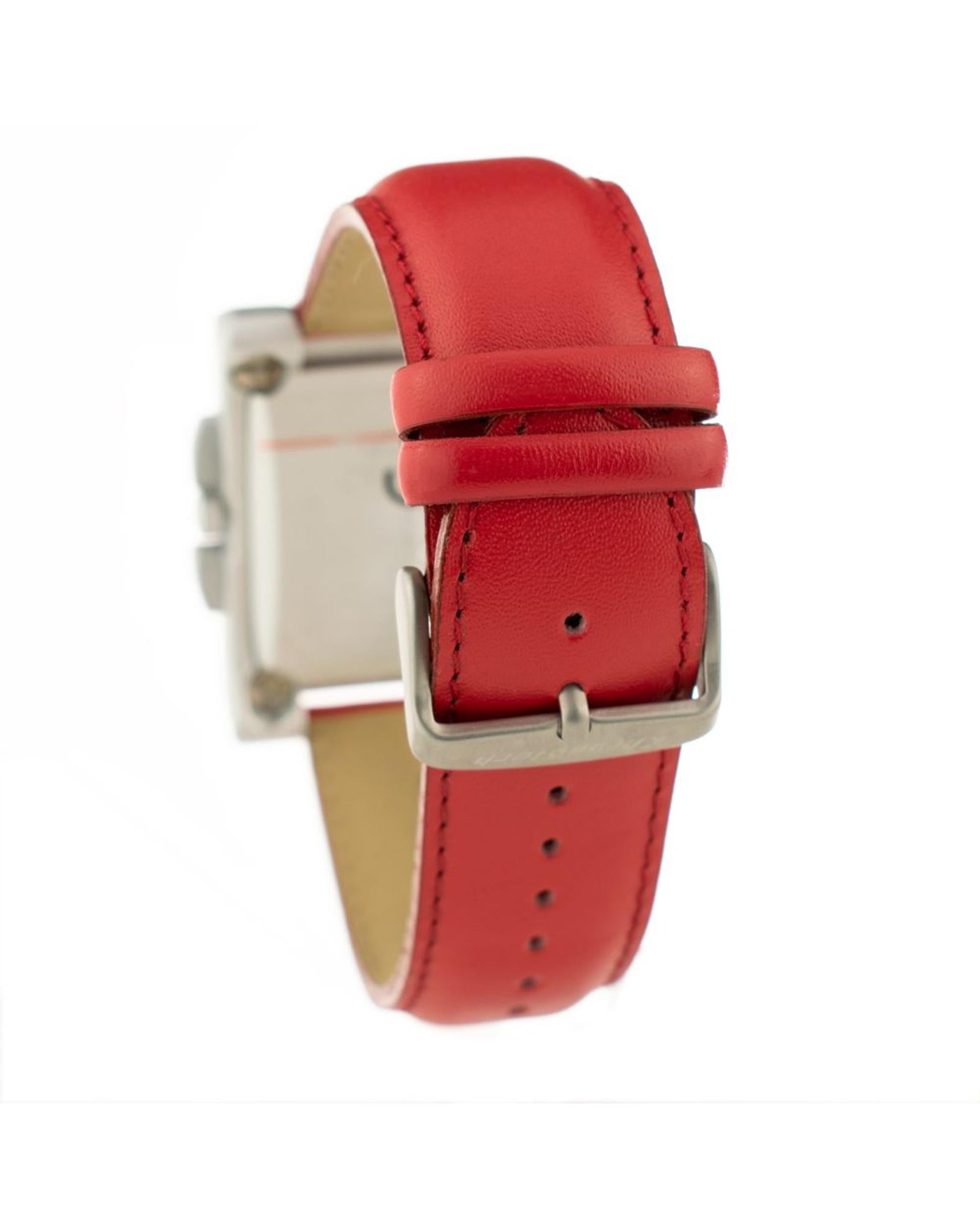 Chronotech Unisex's Red Leather Watch - One Size