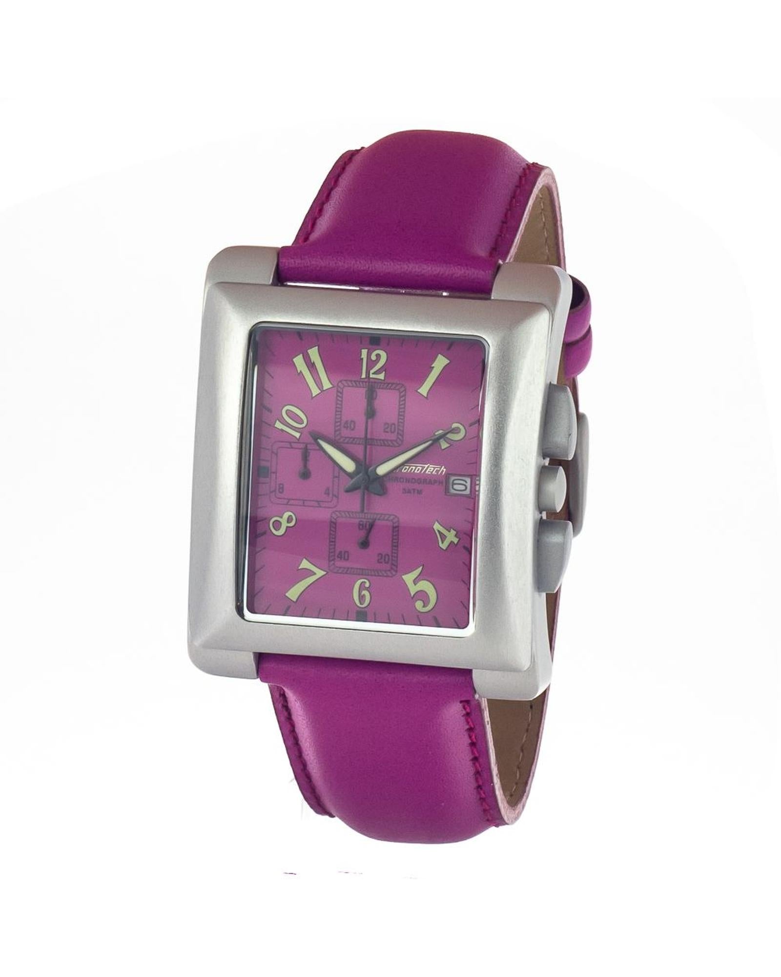 Chronotech Men's Purple Leather Watch - One Size