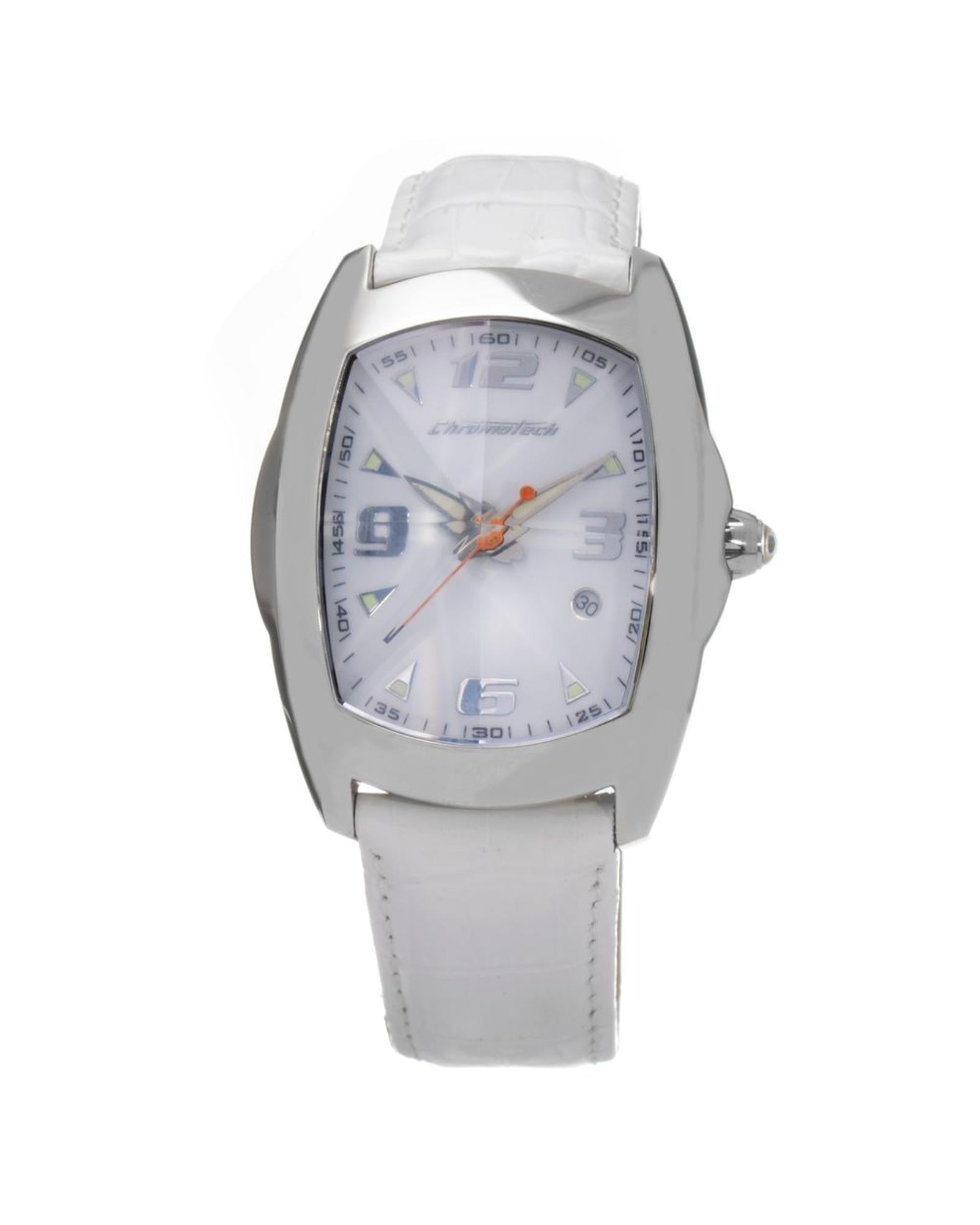 Chronotech Men's White Leather Watch - One Size
