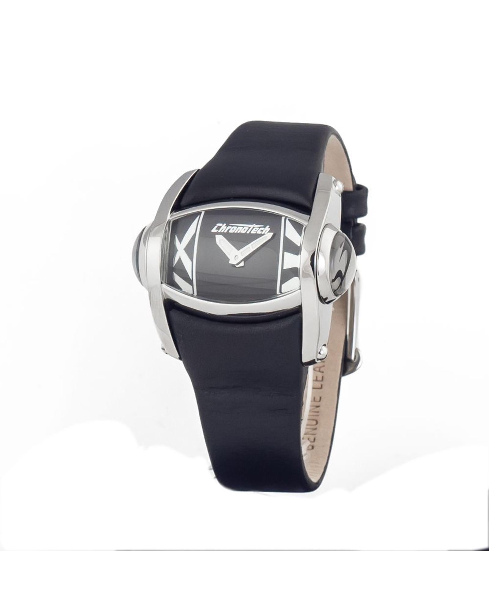 Chronotech Women's Black Leather Watch - One Size