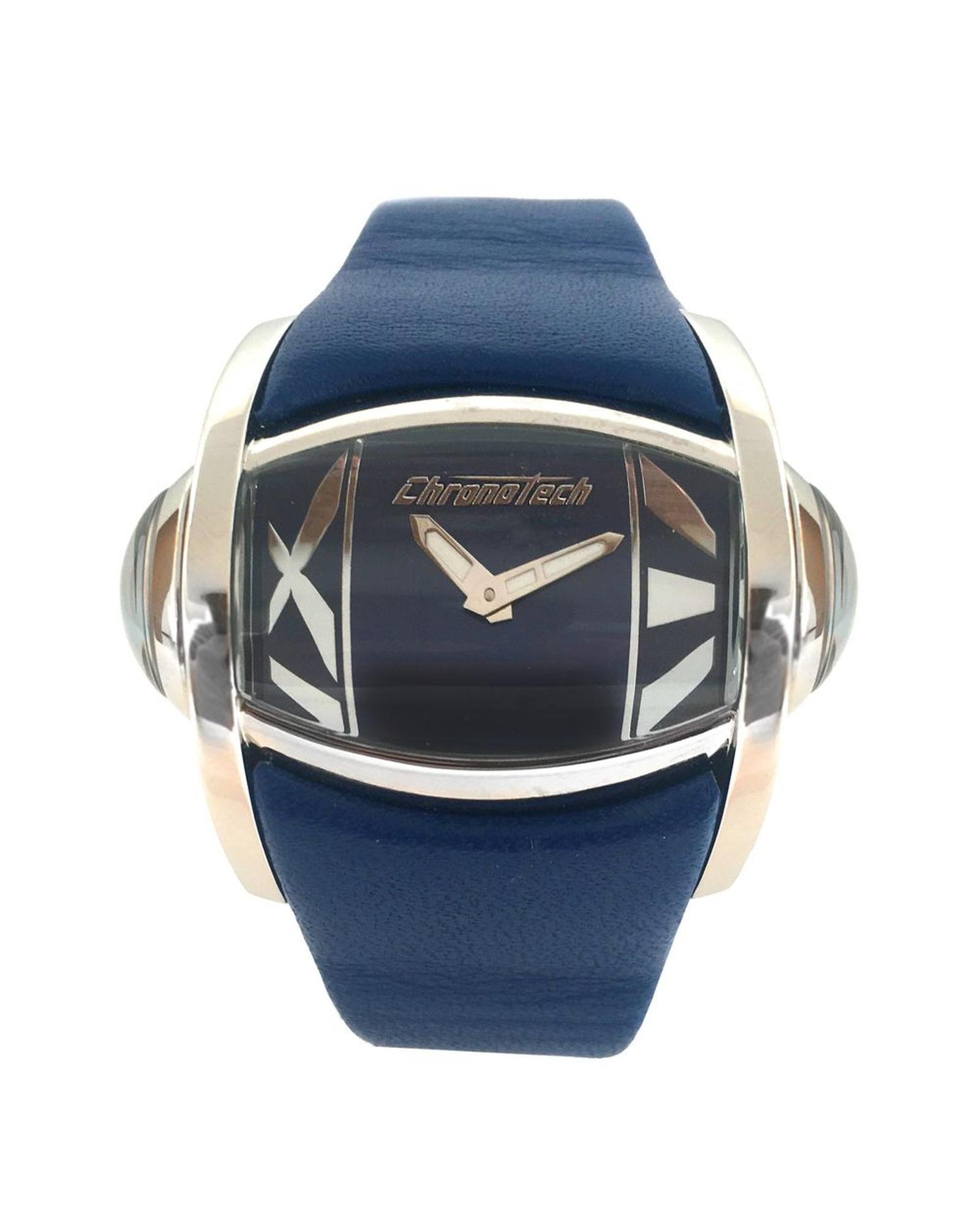 Chronotech Women's Blue Leather Watch - One Size
