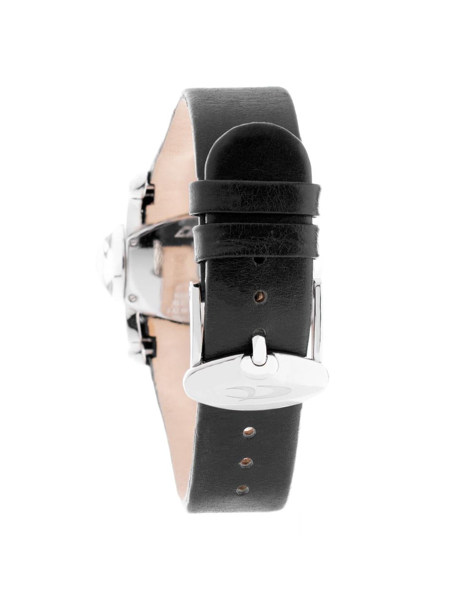Chronotech Unisex's Black Leather Watch - One Size