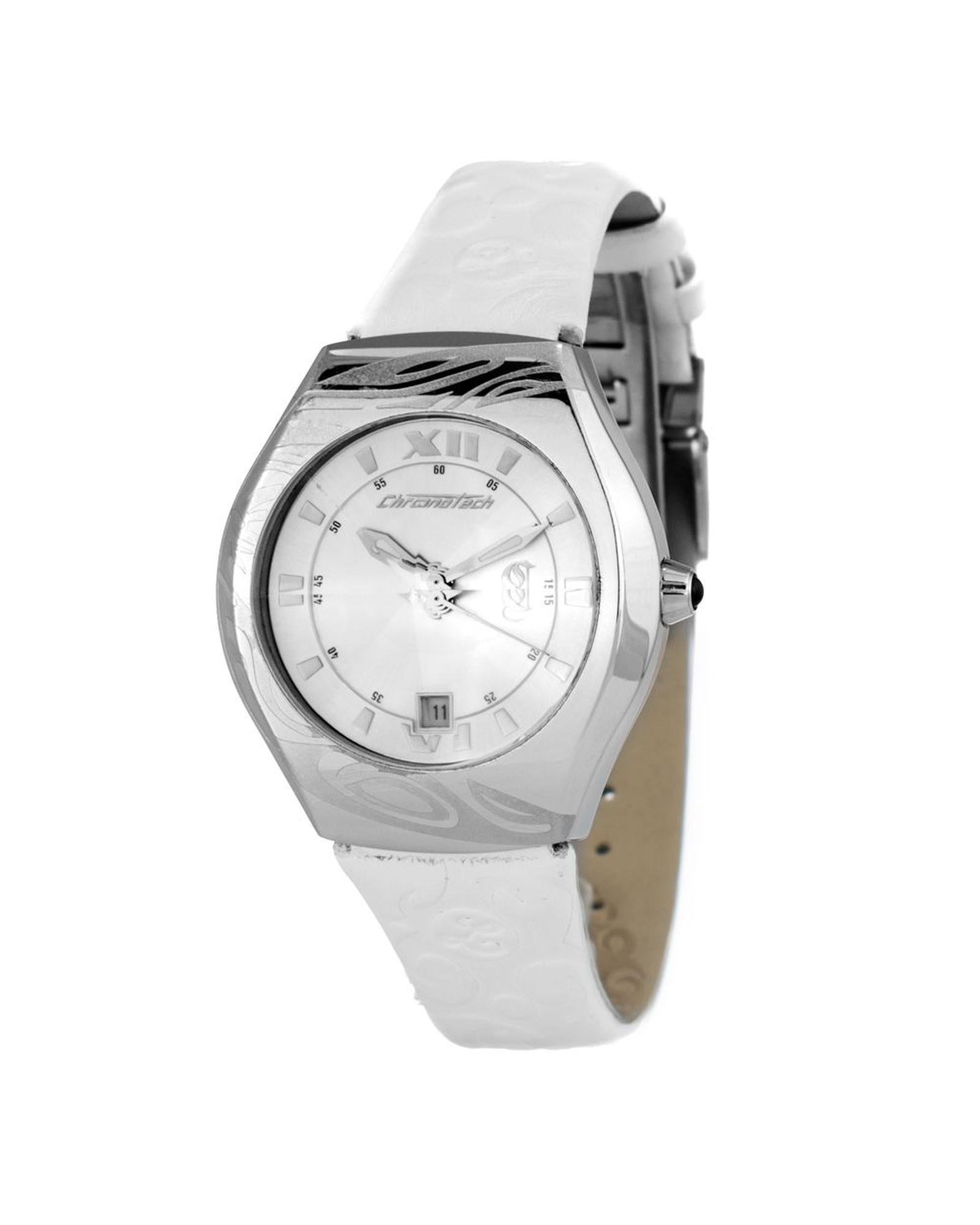 Chronotech Men's White Leather Watch - One Size