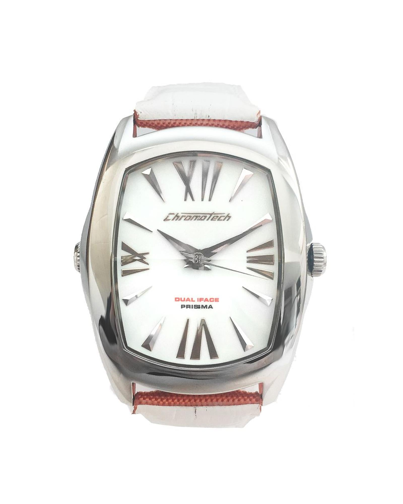 Chronotech Unisex's Orange Leather Watch - One Size