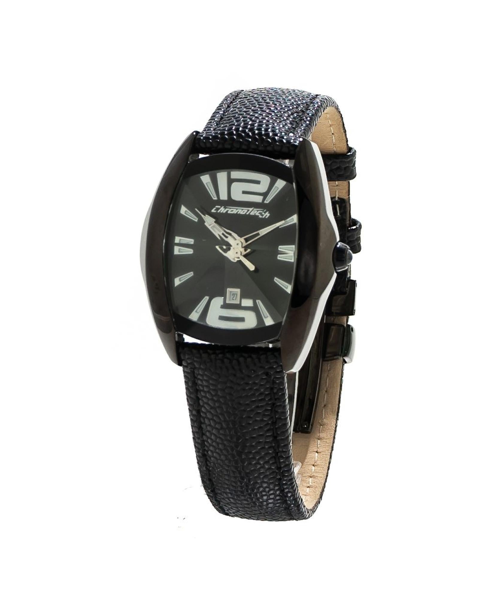 Chronotech Women's Black Leather Watch - One Size