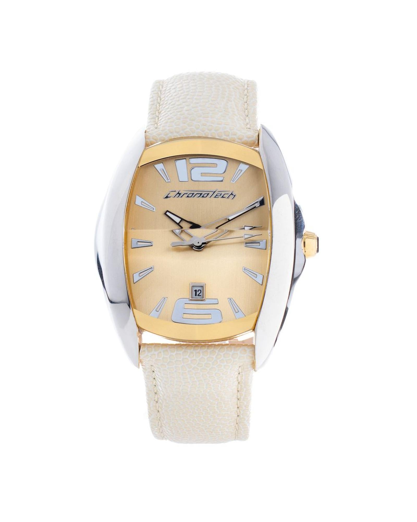 Chronotech Unisex's Beige Leather Watch - One Size