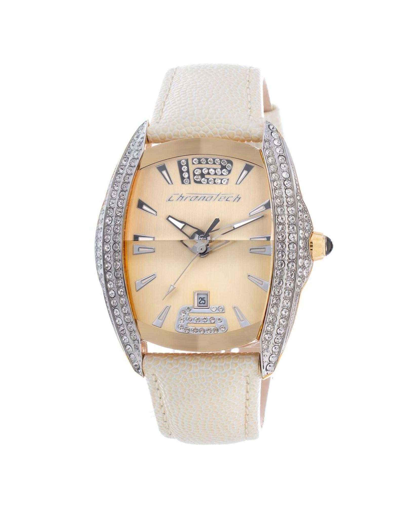 Chronotech Women's Beige Leather Watch - One Size