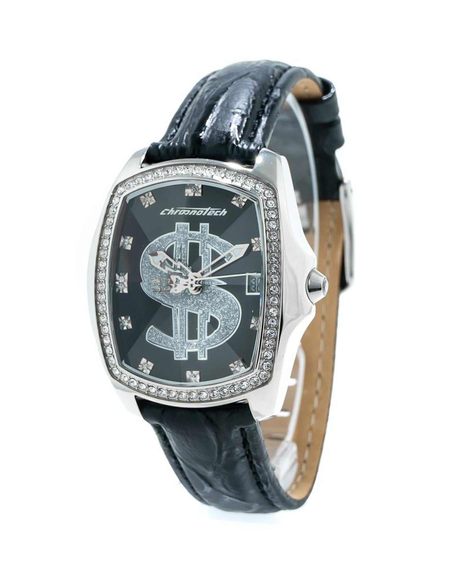 Chronotech Women's Black Leather Watch - One Size