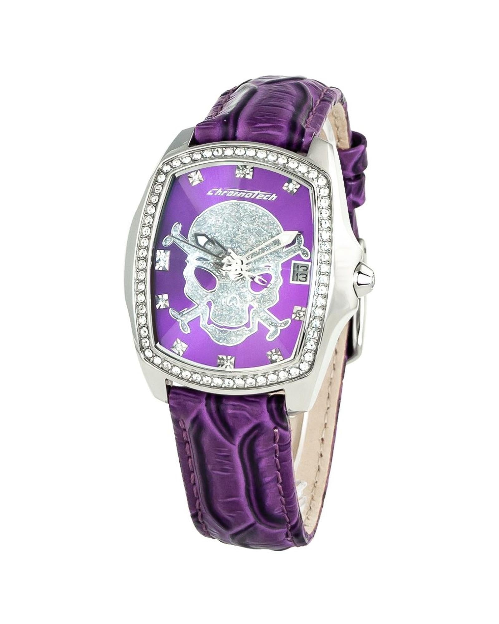 Chronotech Women's Purple Leather Watch - One Size