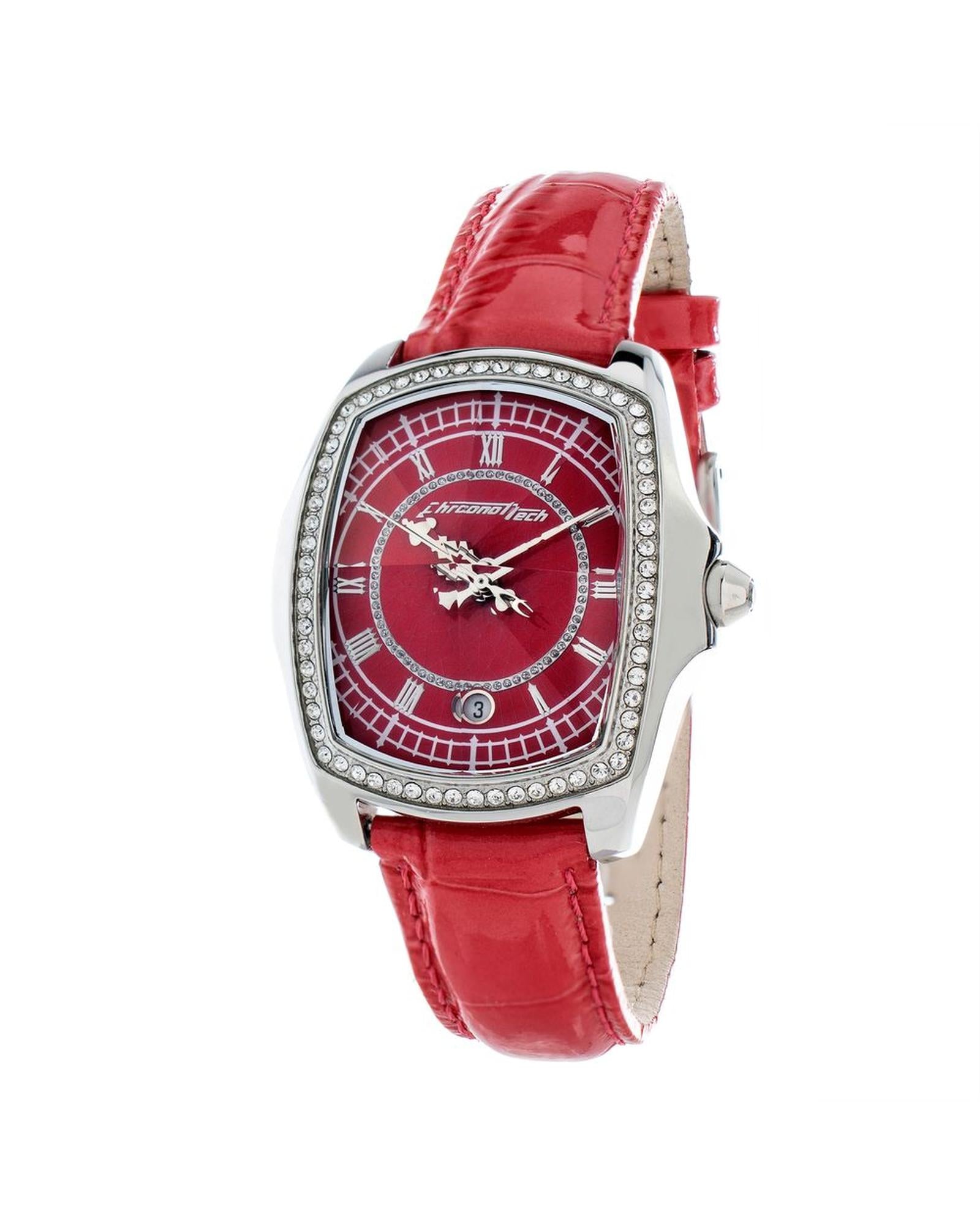 Chronotech Women's Silver Leather Watch - One Size