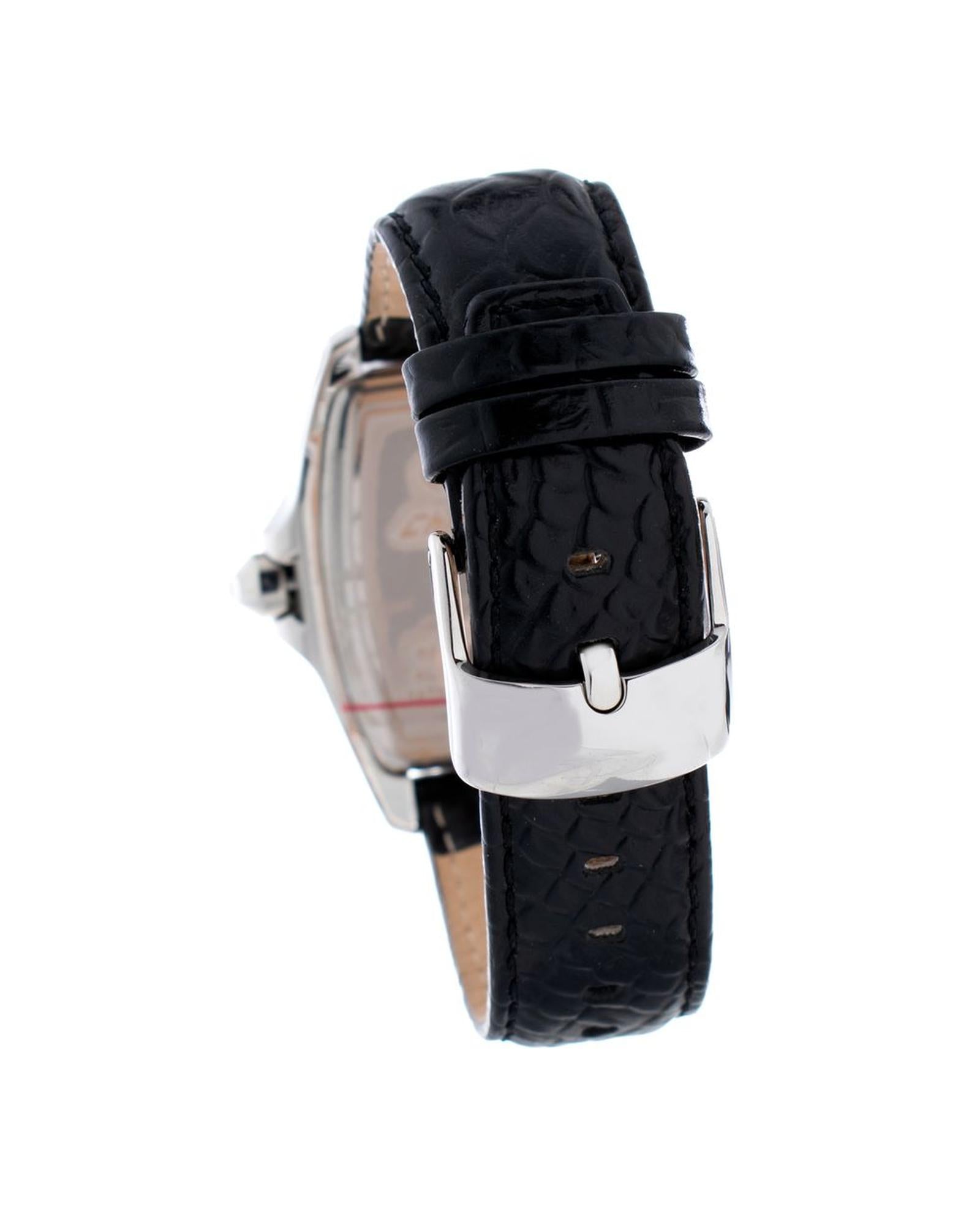 Chronotech Men's Black Leather Watch - One Size