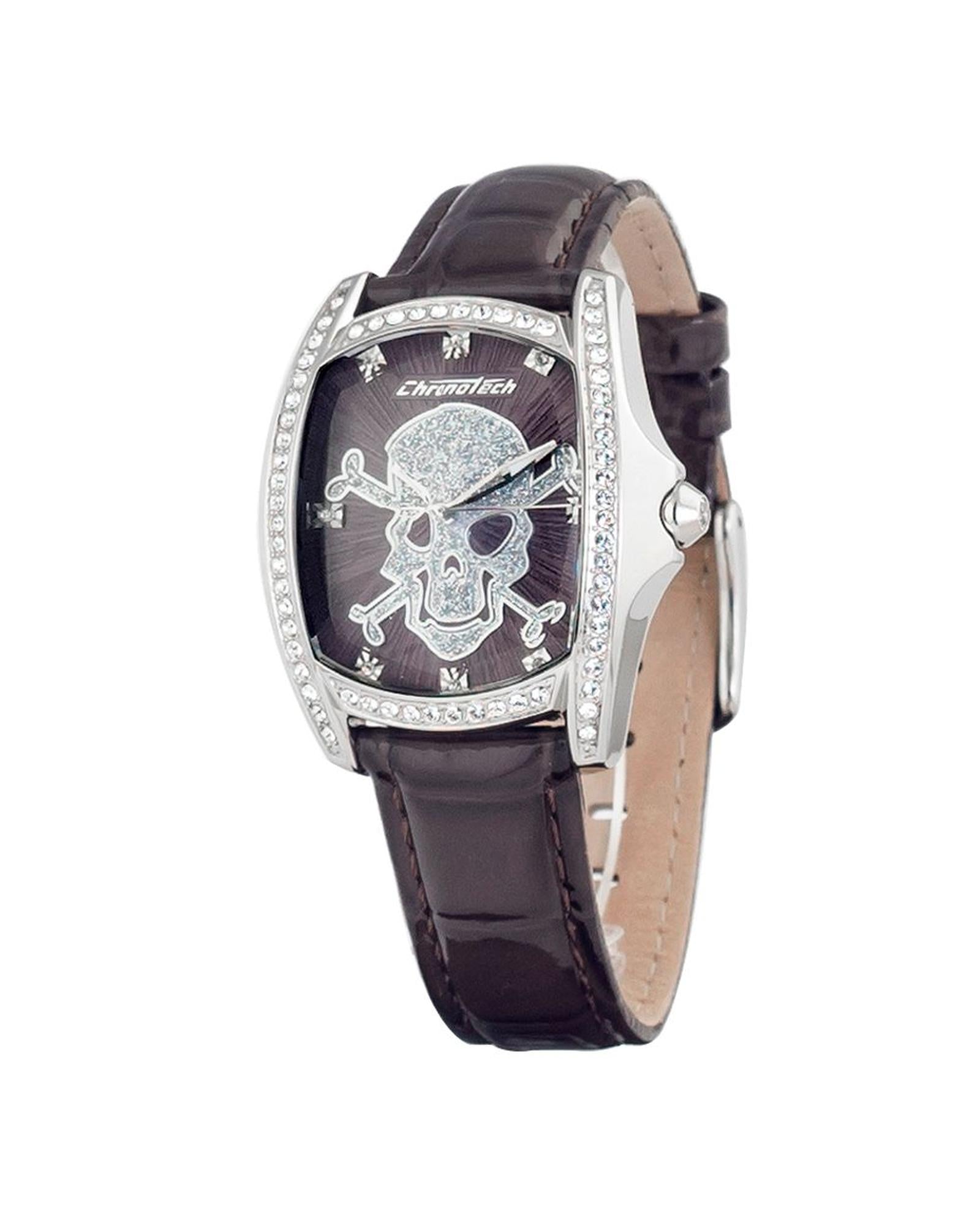 Chronotech Women's Black Leather Watch - One Size