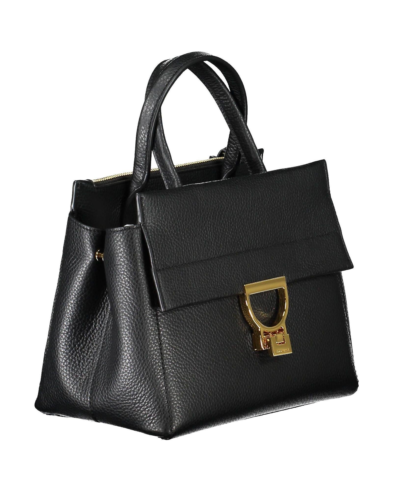 Coccinelle Women's Elegant Black Leather Handbag With Versatile Straps - One Size 3