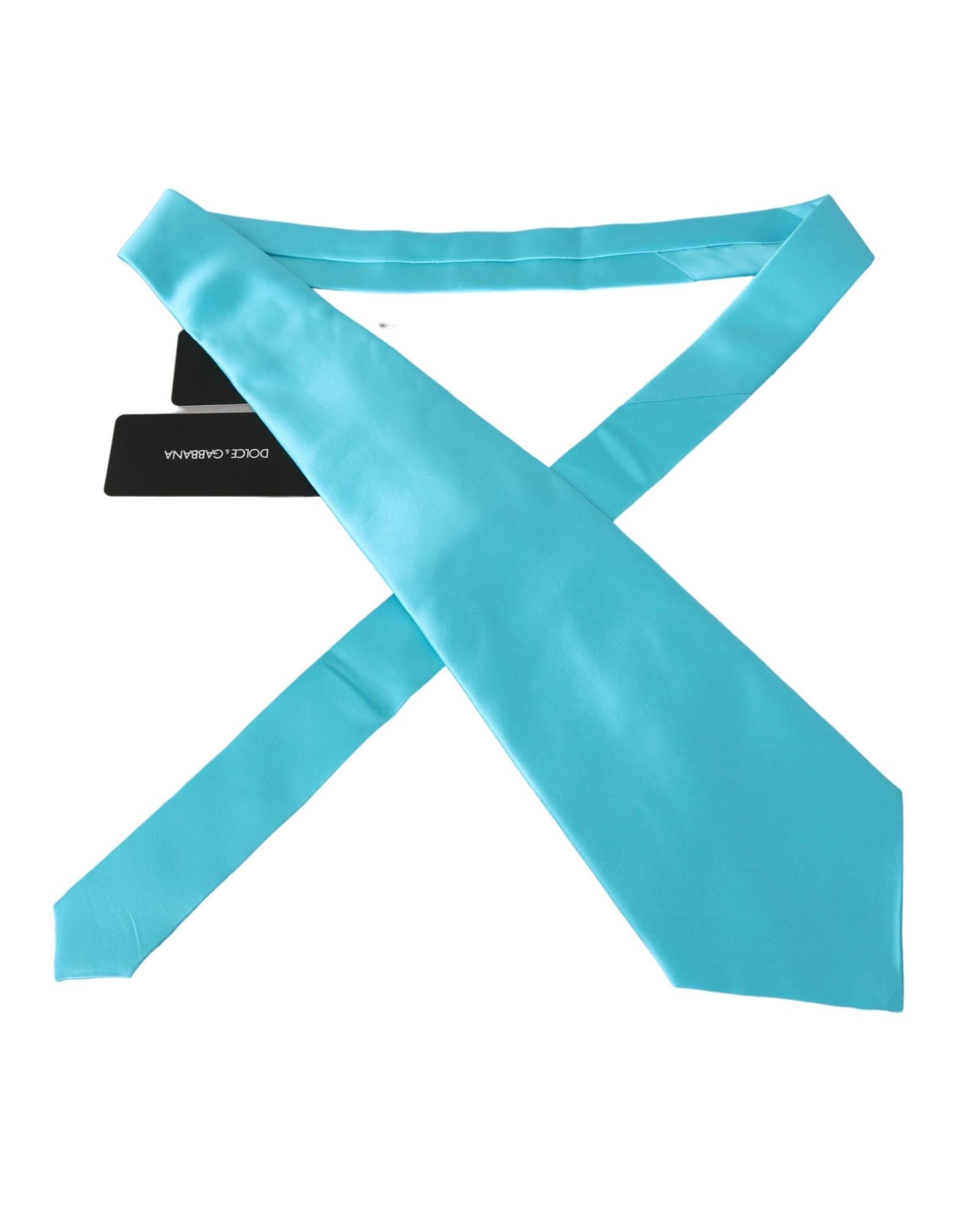 Dolce & Gabbana Light Blue Silk Tie - Tied Design One Size Men 3