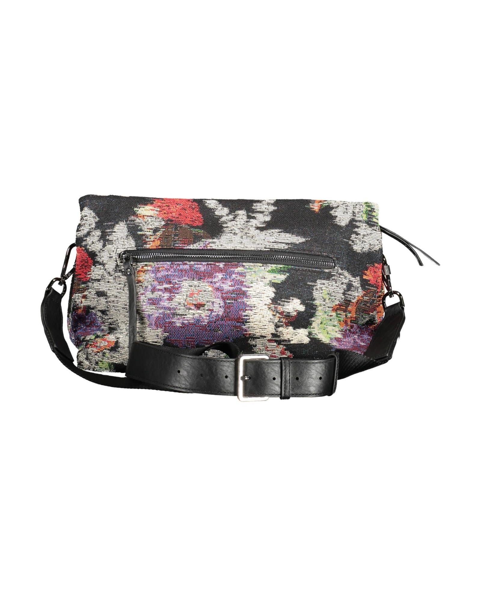 Desigual Women's Chic Black Cotton Handbag with Contrasting Details - One Size