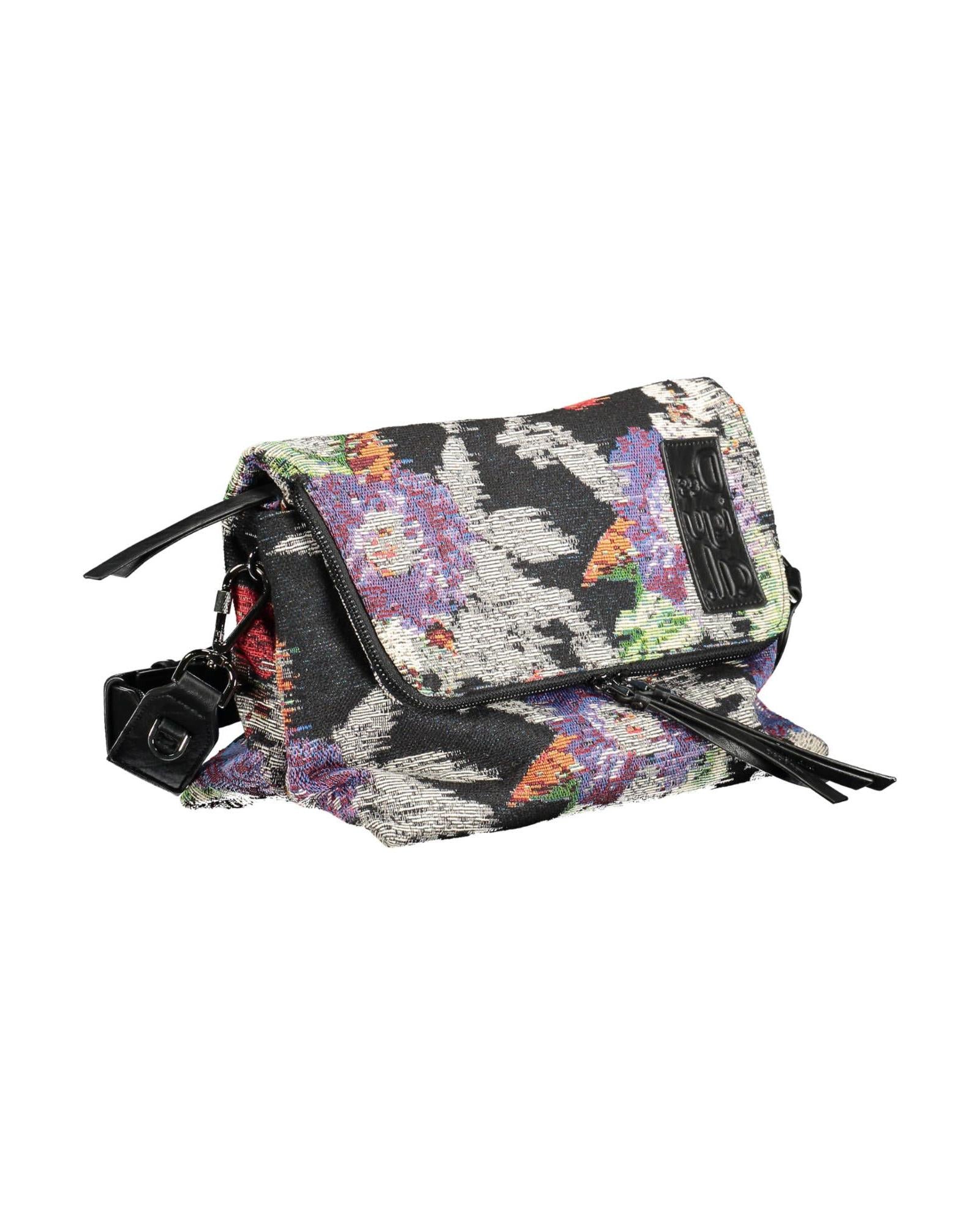 Desigual Women's Chic Black Cotton Handbag with Contrasting Details - One Size 3