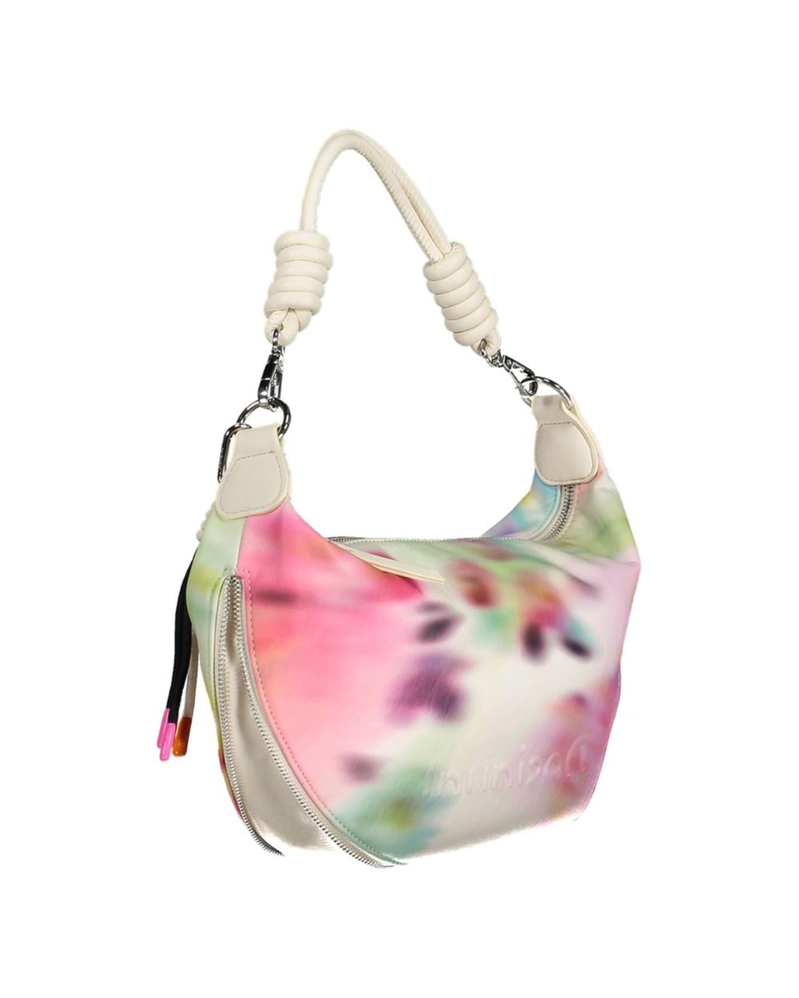 Desigual Women's Chic White Expandable Handbag with Contrasting Accents - One Size 3