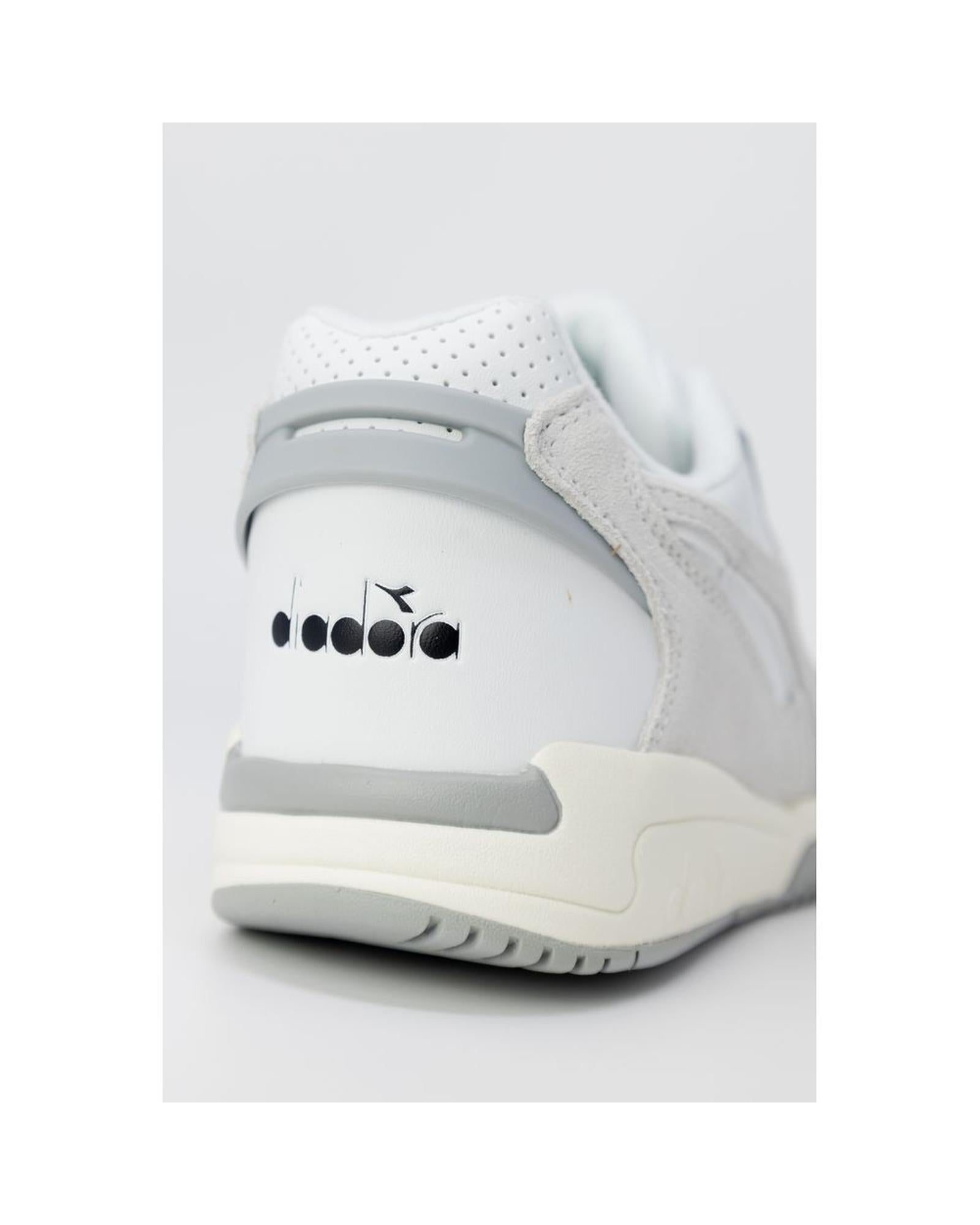 Diadora Men's White Synthetic Leather Sneaker - 44 EU 5