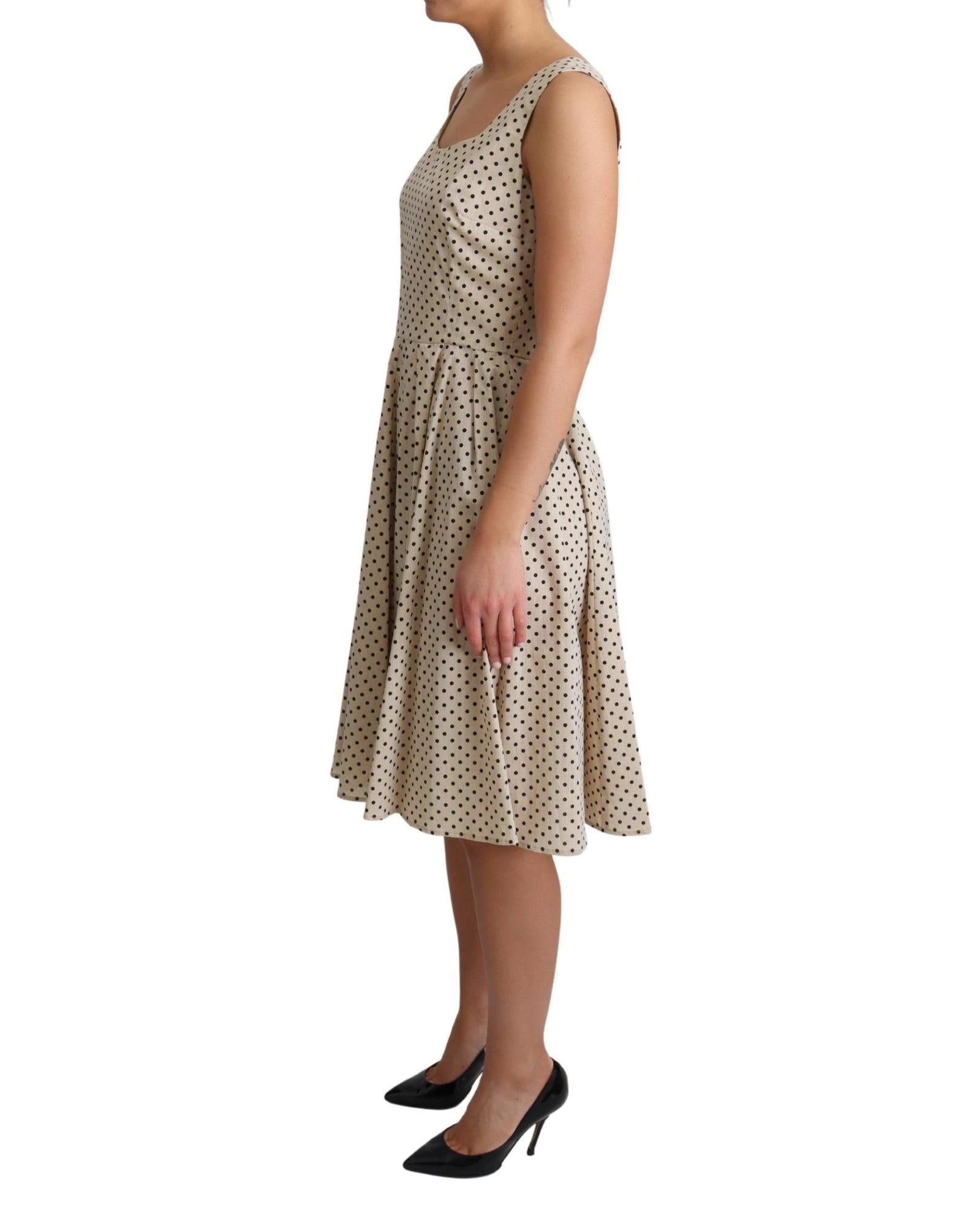Sleeveless A-line Dress with Polka Dot Pattern 42 IT Women 3