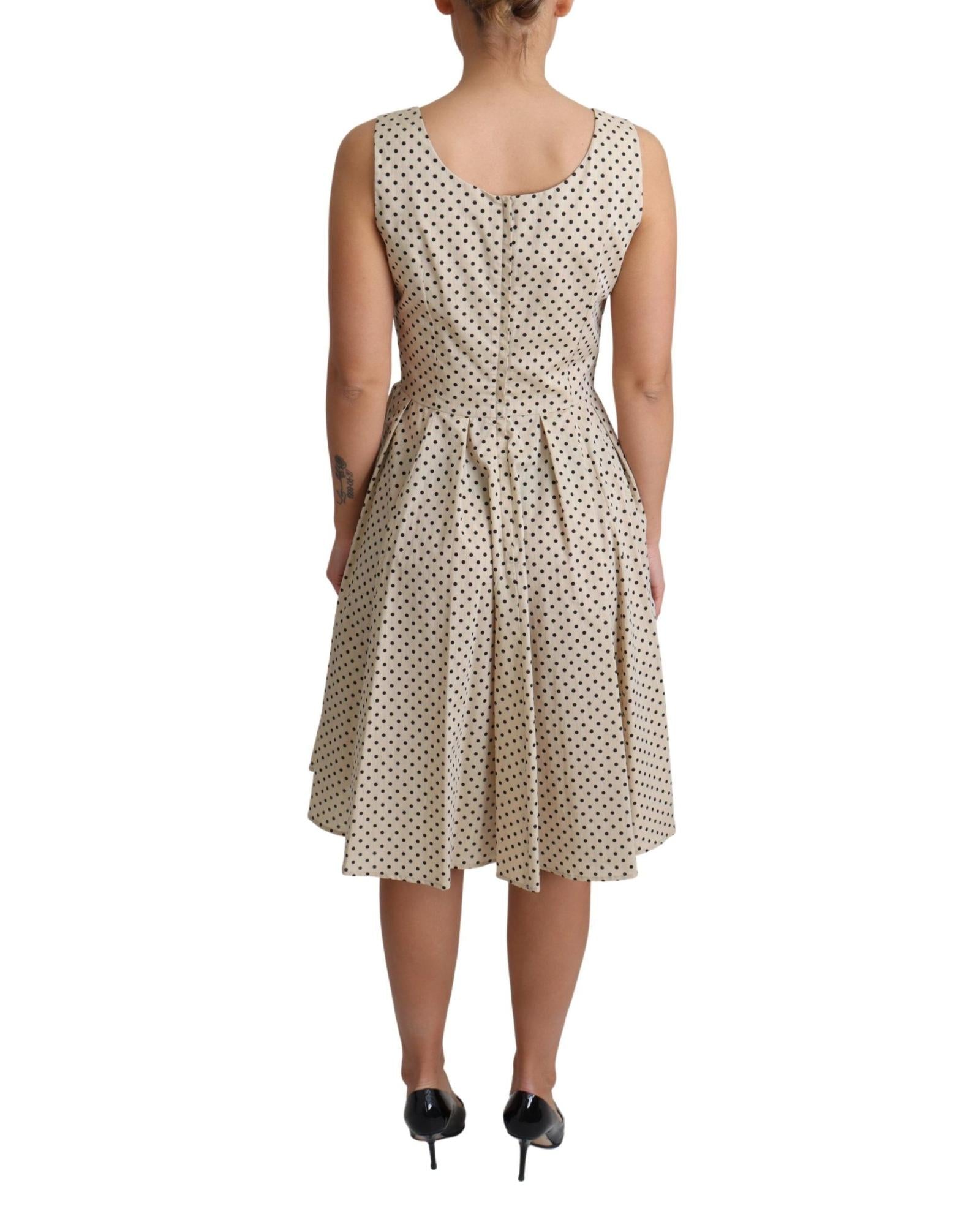 Sleeveless A-line Dress with Polka Dot Pattern 42 IT Women 4