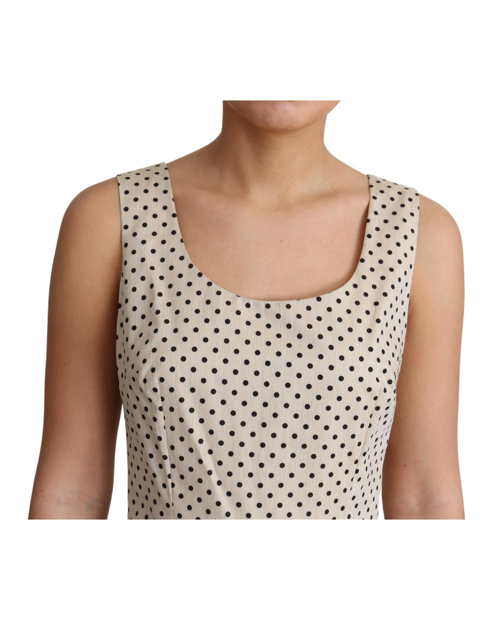Sleeveless A-line Dress with Polka Dot Pattern 42 IT Women 5