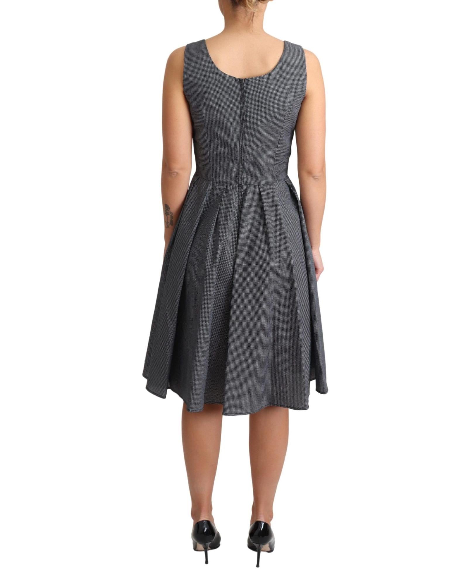 Sleeveless A-line Dress with Polka Dot Pattern 42 IT Women 4
