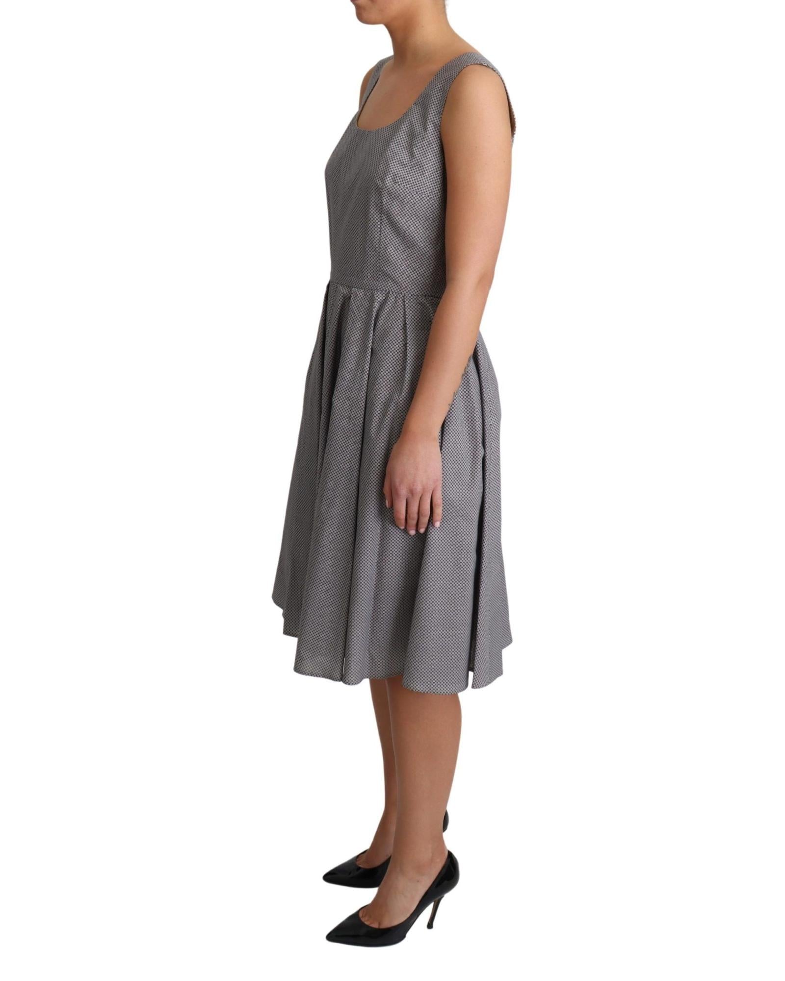 Sleeveless A-Line Geometric Pattern Dress 42 IT Women 3