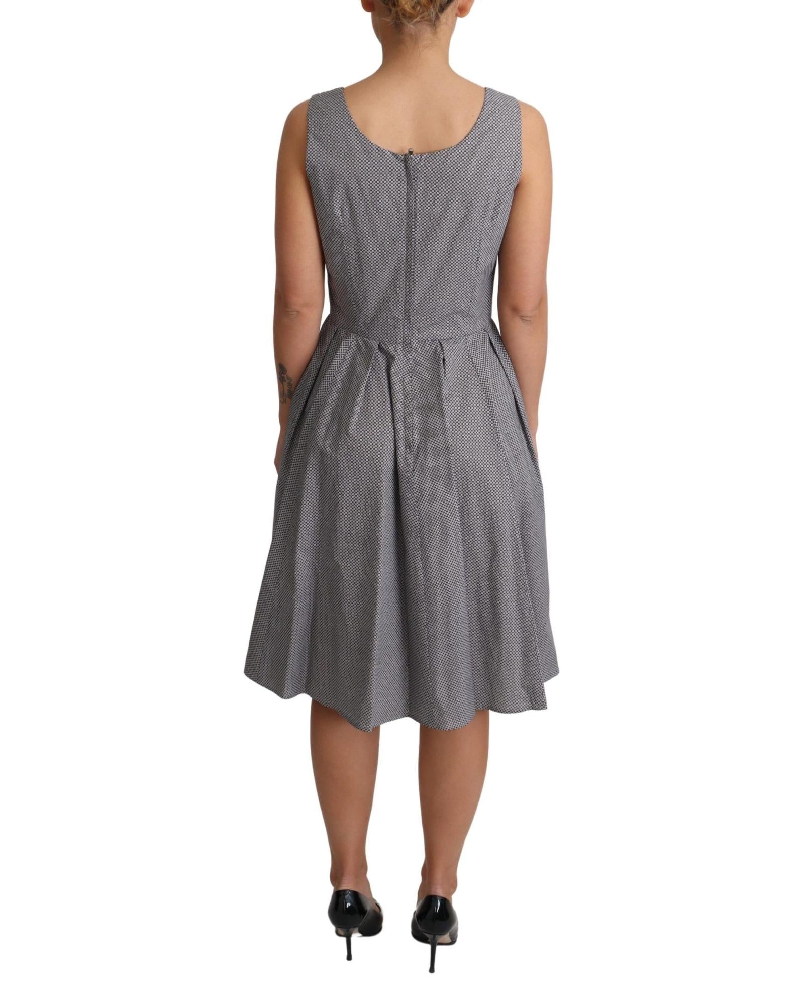 Sleeveless A-Line Geometric Pattern Dress 42 IT Women 4