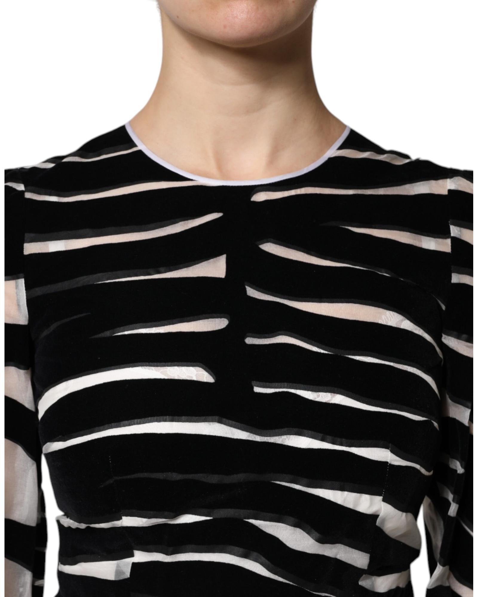 Dolce & Gabbana Women's Black White Zebra A-line Sheath Mini Dress - 42 IT 6