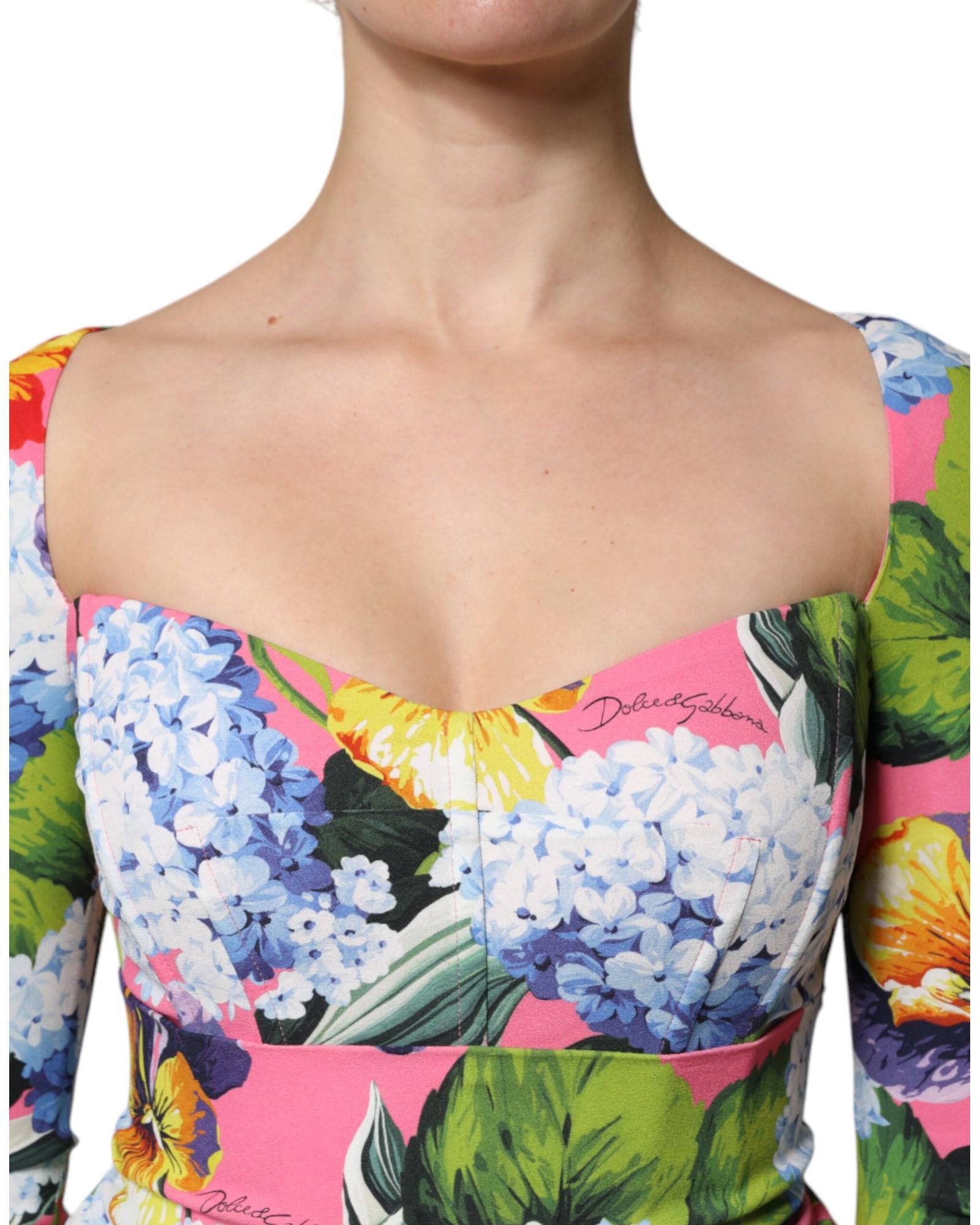 Dolce & Gabbana Women's Multicolor Floral Side Slit Midi Dress - 36 IT 6