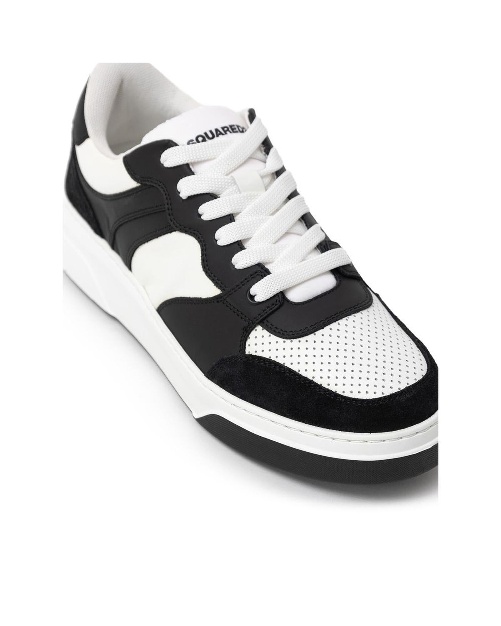 Dsquared� Men's Black And White Leather Sneaker - 41 EU 3